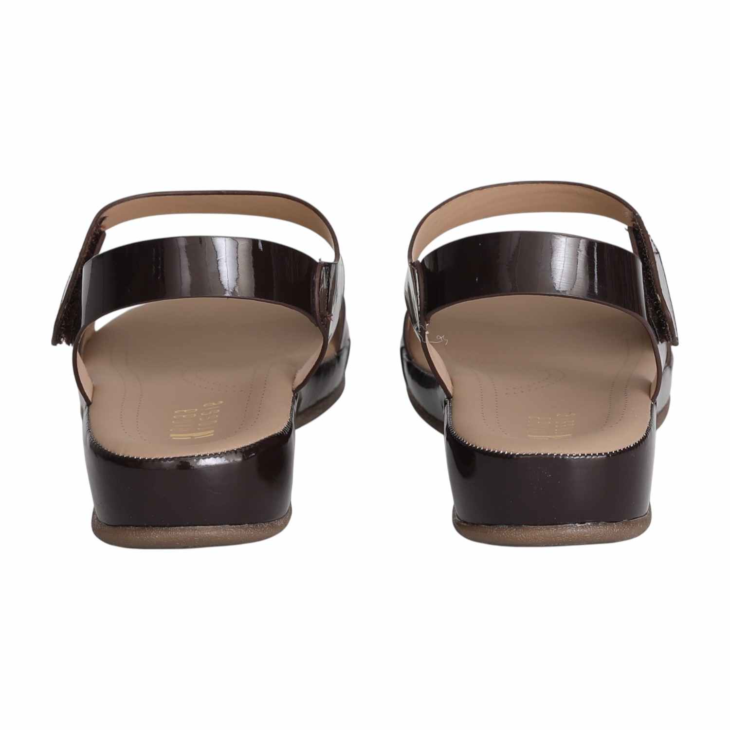 Women’s Brown Glossy Strap Sandals