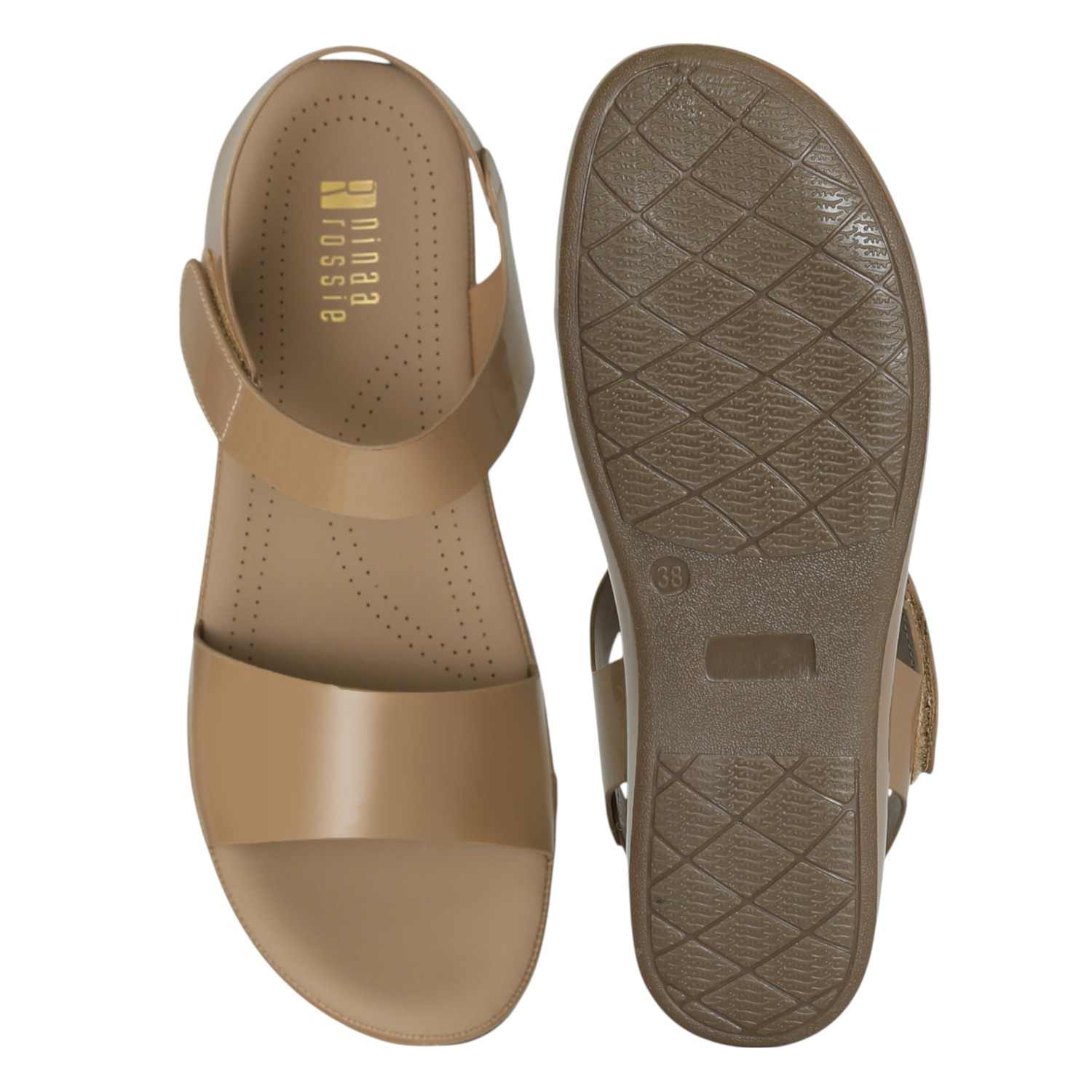 Women’s Chickoo Glossy Strap Sandals
