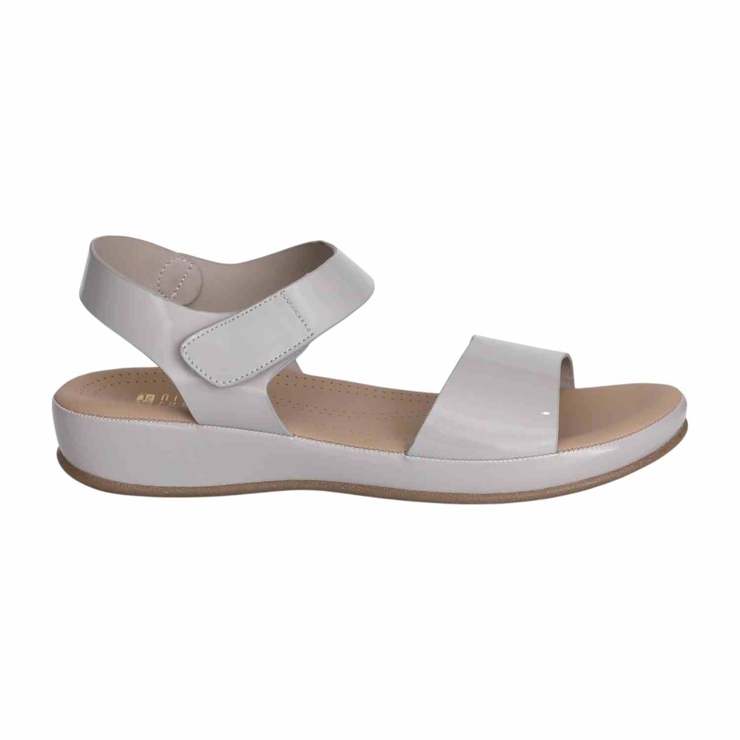 Women’s Grey Glossy Strap Sandals