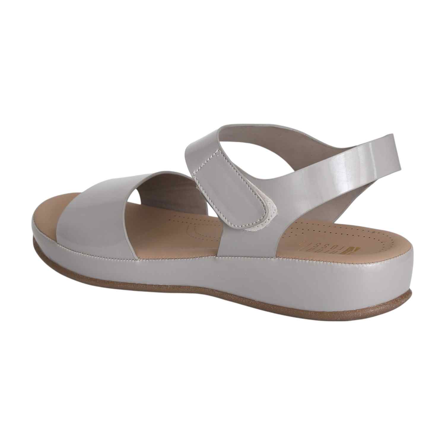 Women’s Grey Glossy Strap Sandals