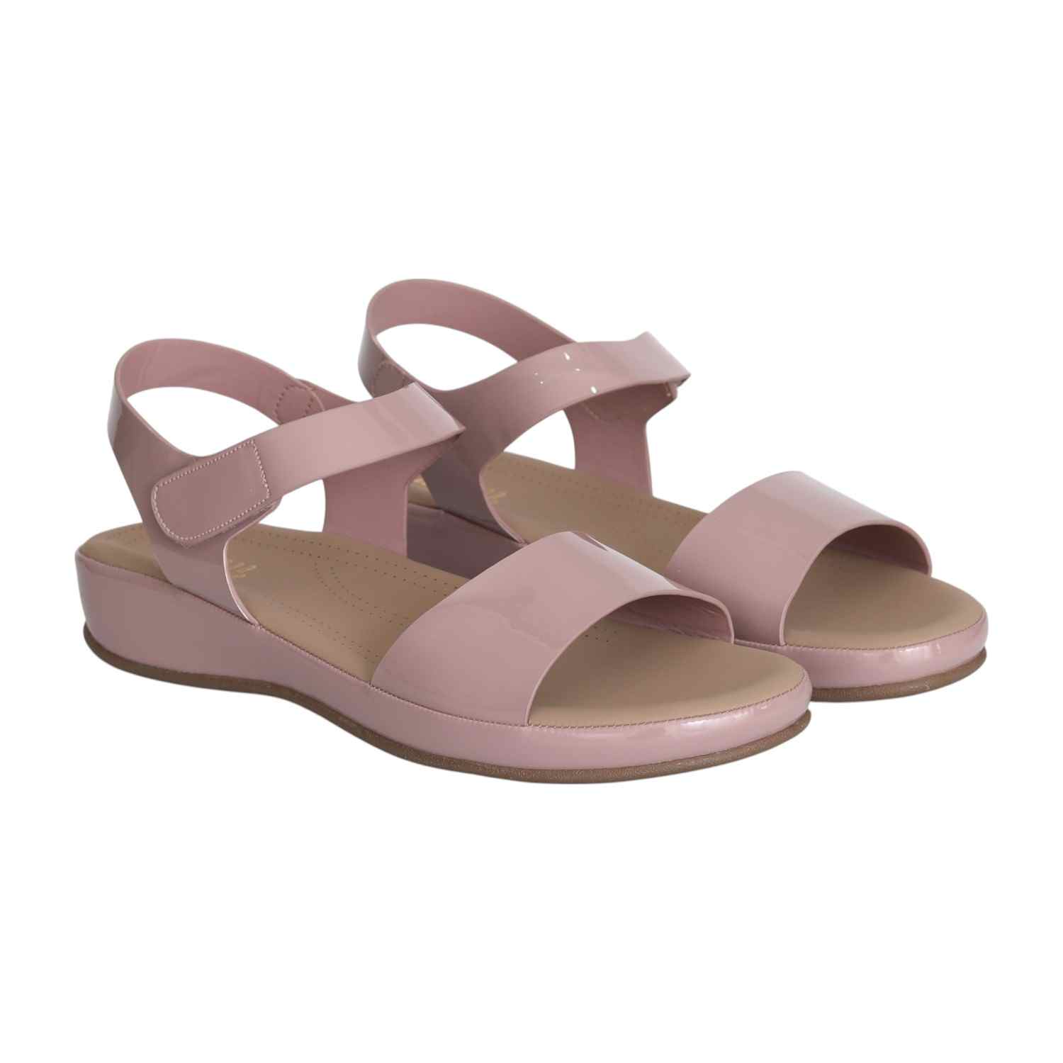 Women’s Peach Glossy Strap Sandals