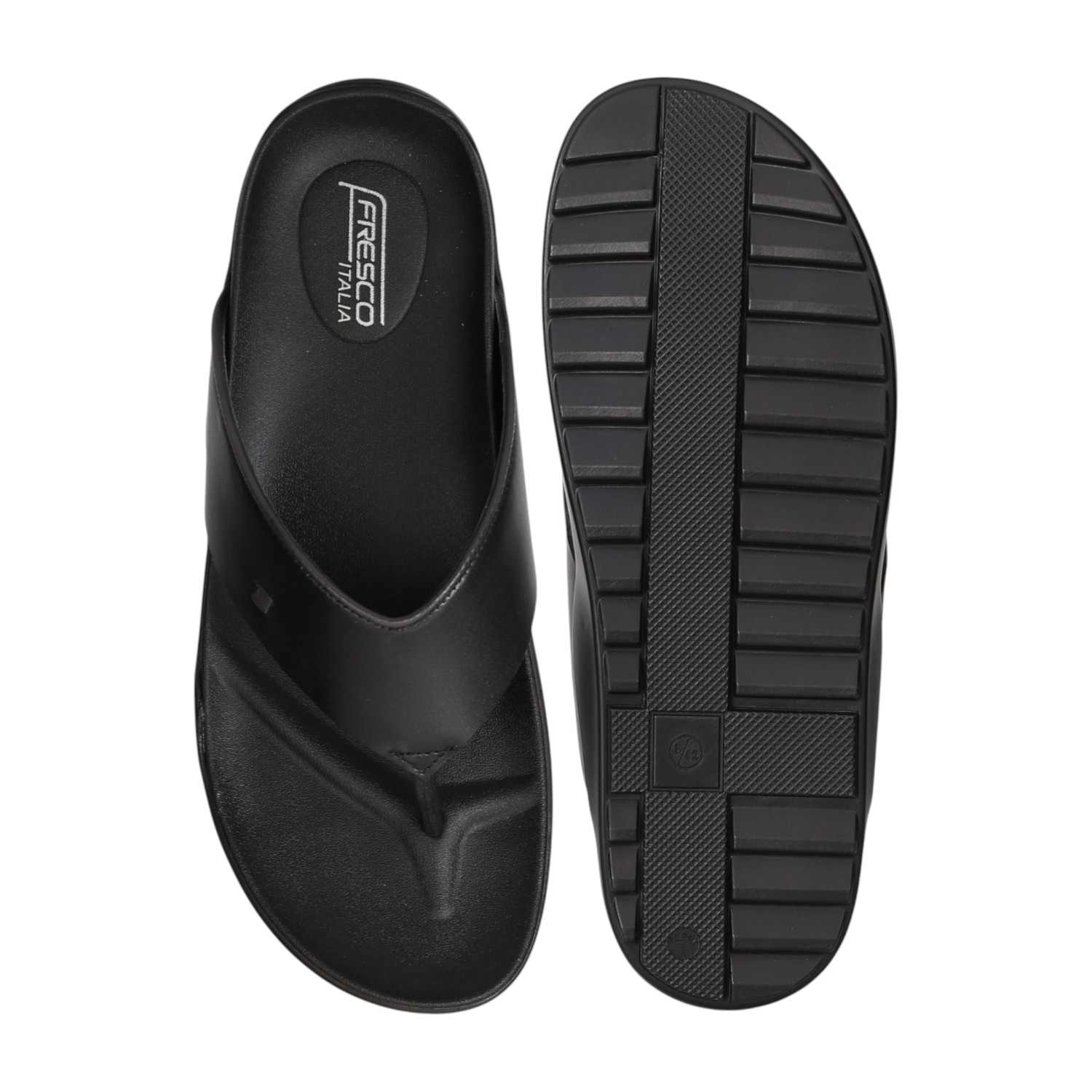 Men Raven Black Comfort Thong Sandals