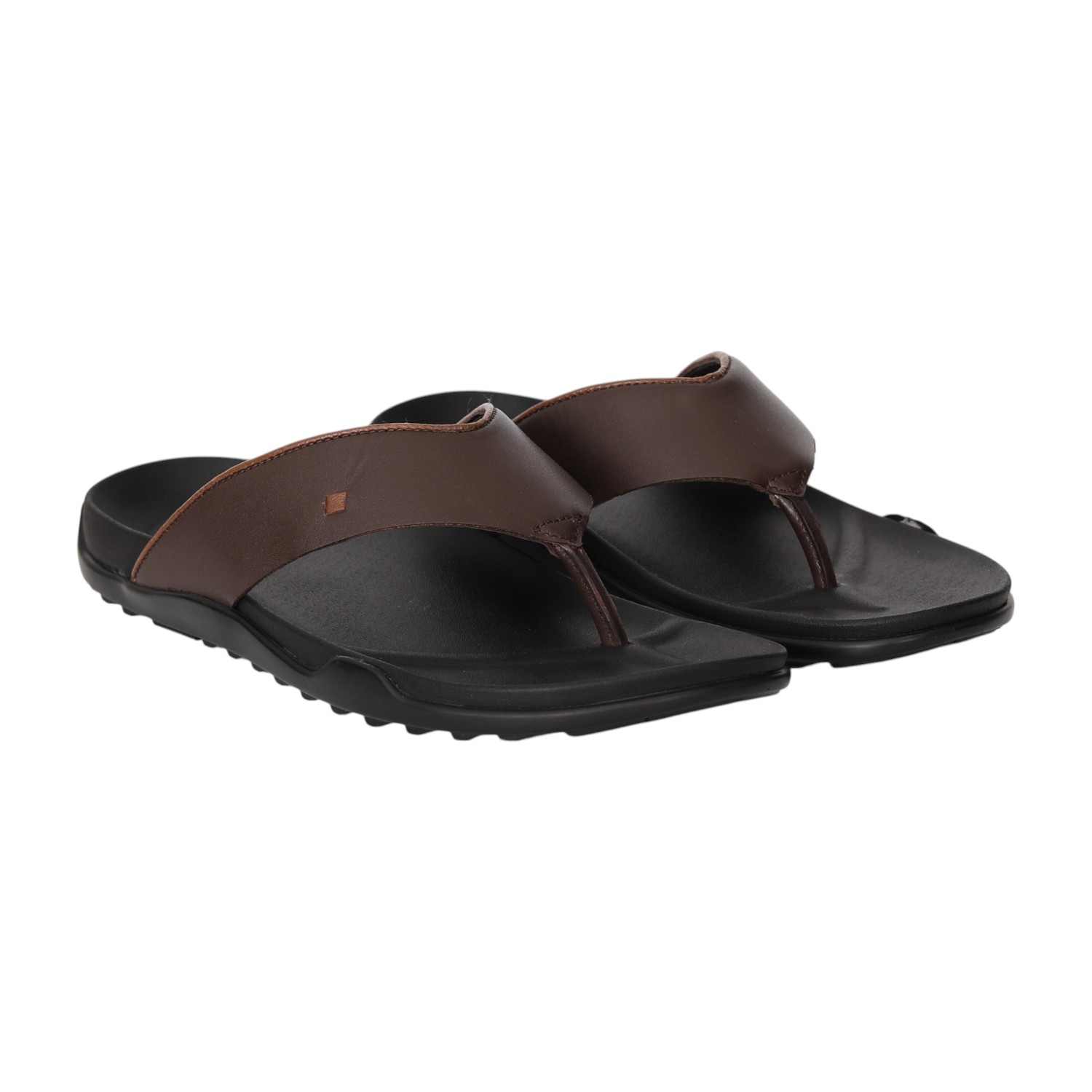 Men Chestnut Brown Comfort Thong Sandals