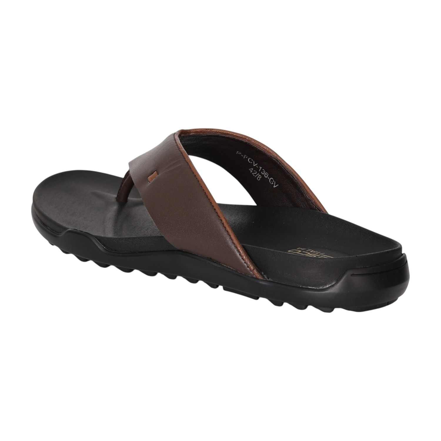 Men Chestnut Brown Comfort Thong Sandals