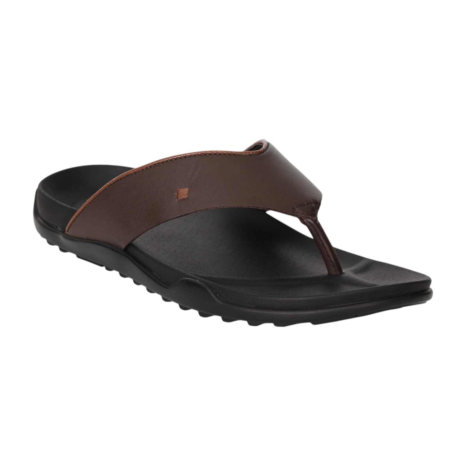 Men Chestnut Brown Comfort Thong Sandals
