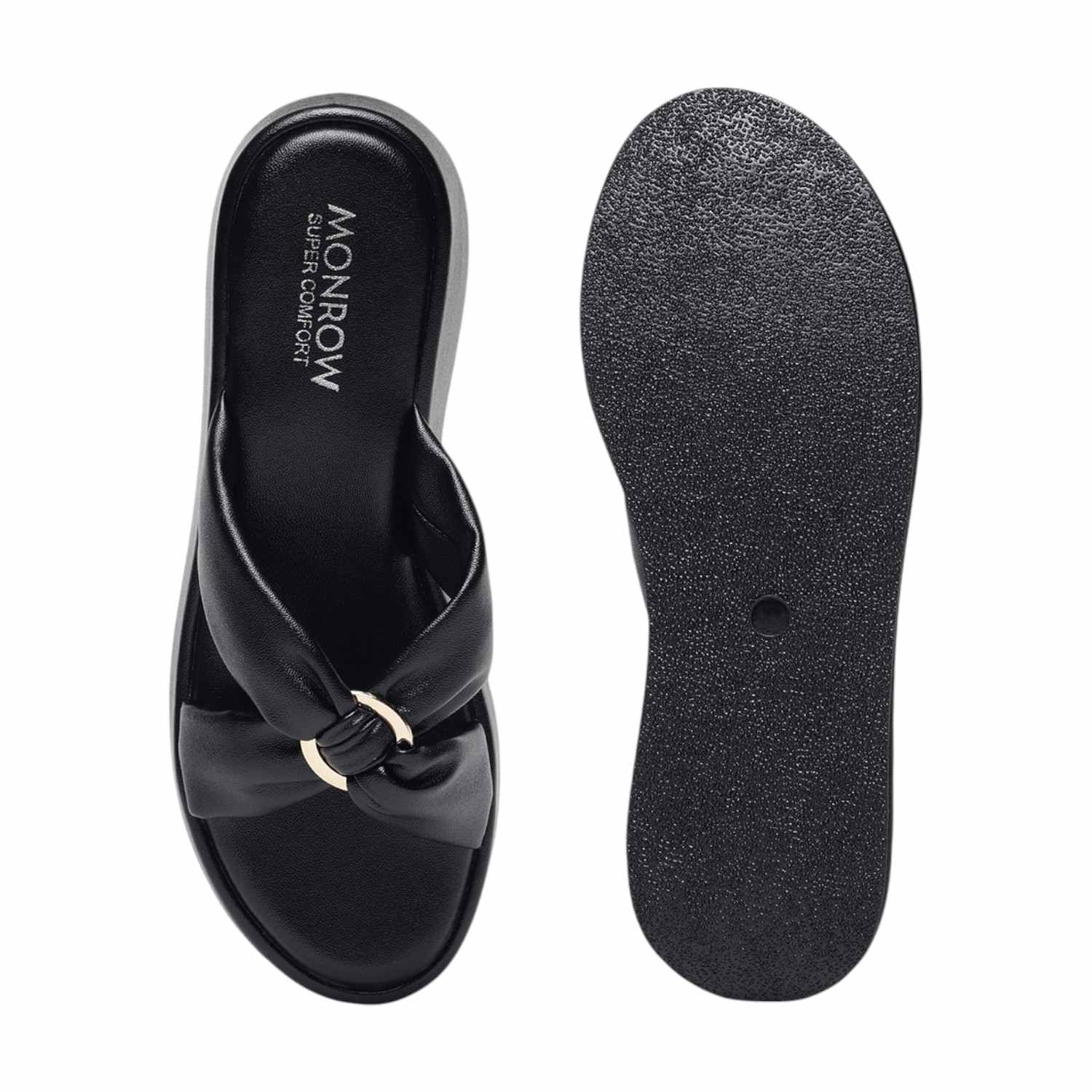 Monrow Alani Black Wedge Heels