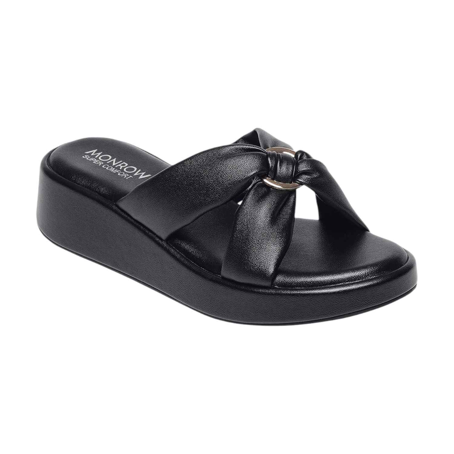 Monrow Alani Black Wedge Heels
