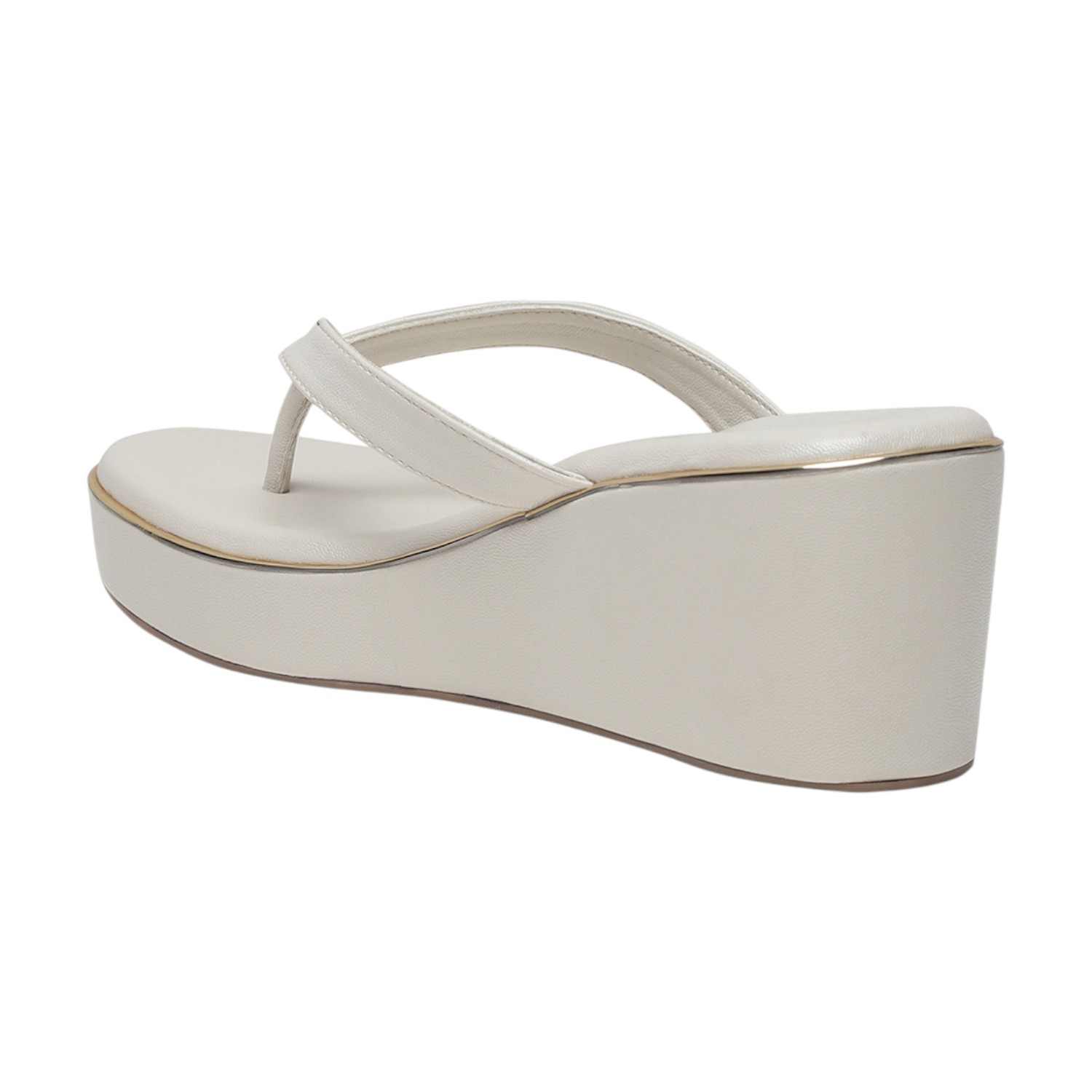 Monrow Rosalie Cream Wedge Heels