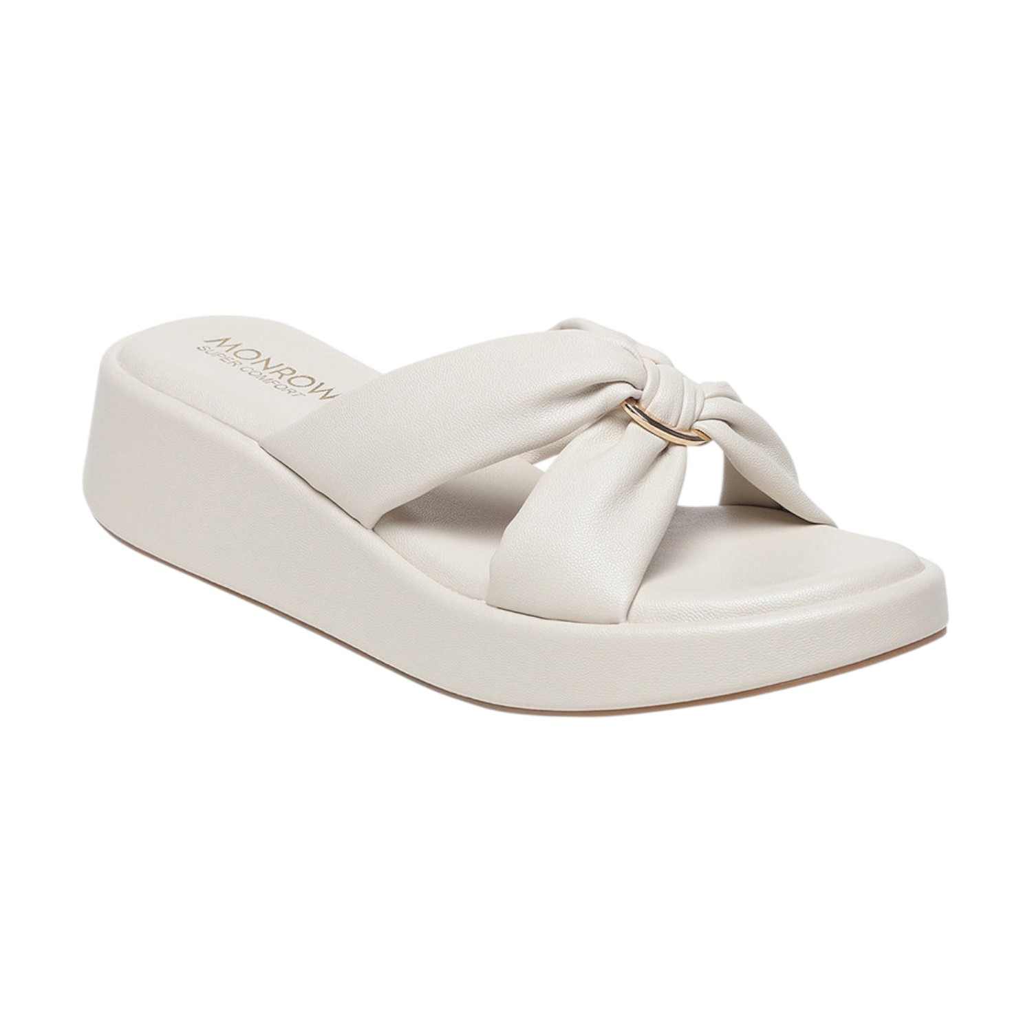 Monrow Alani Cream Wedge Heels