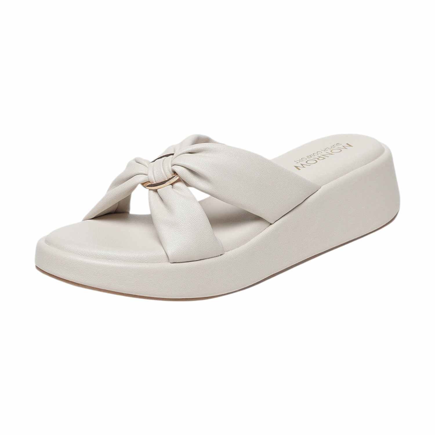 Monrow Alani Cream Wedge Heels
