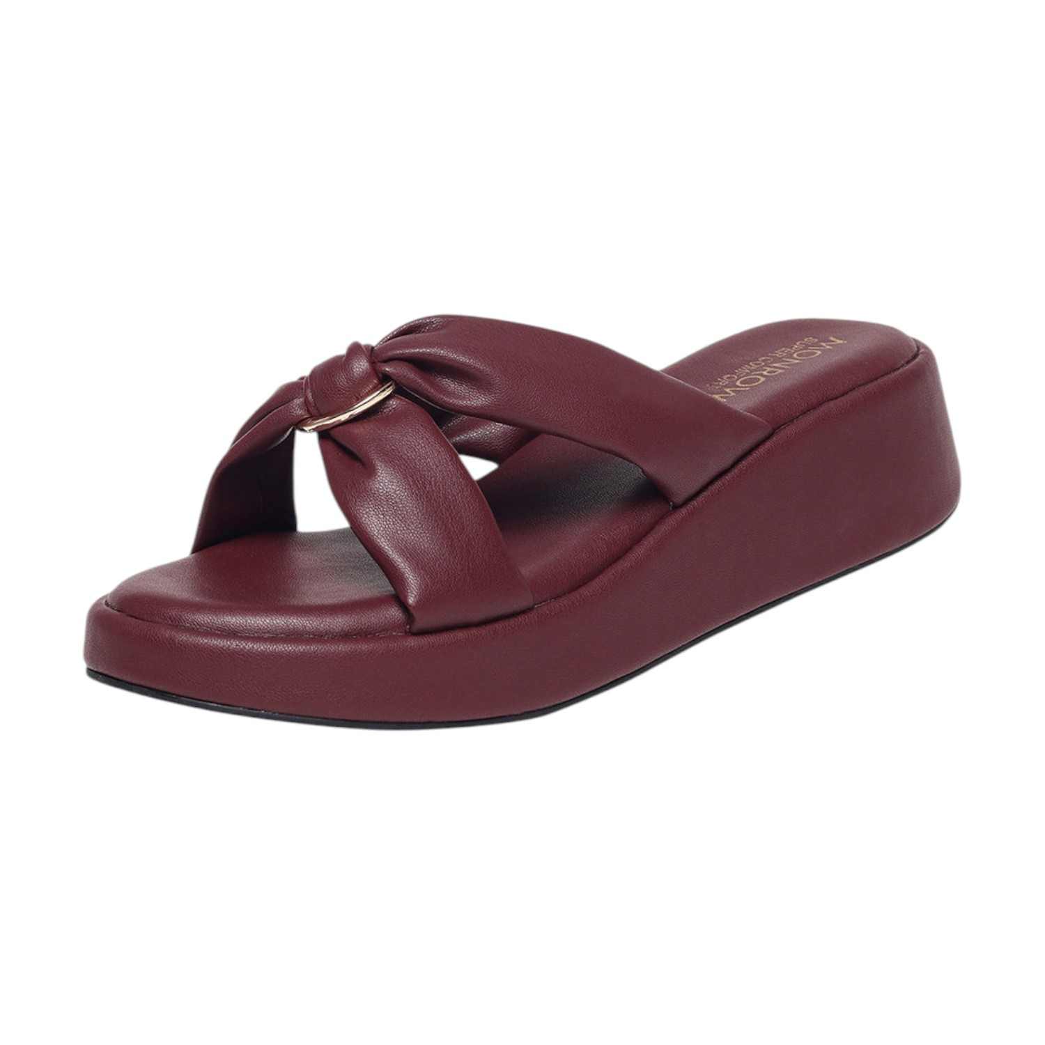 Monrow Alani Maroon Wedge Heels