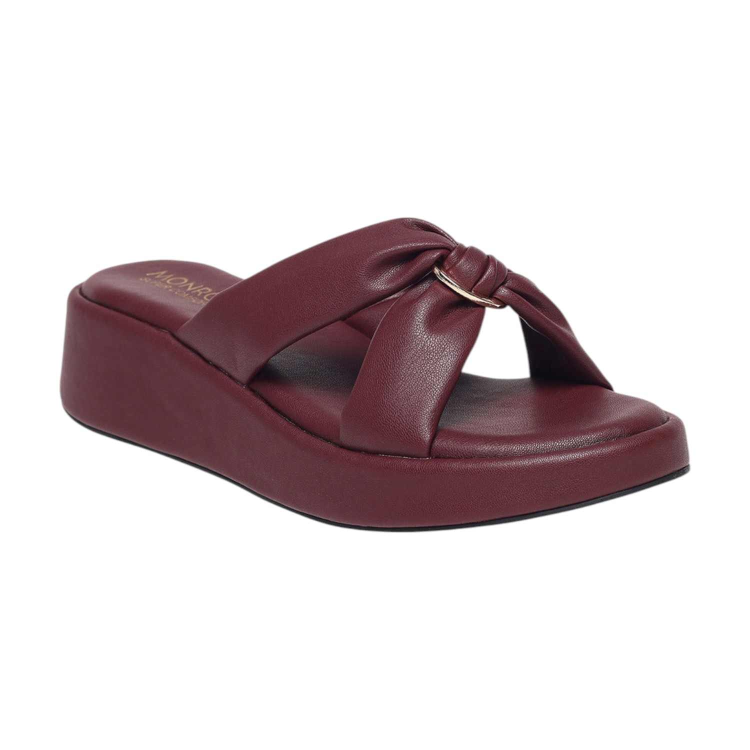 Monrow Alani Maroon Wedge Heels