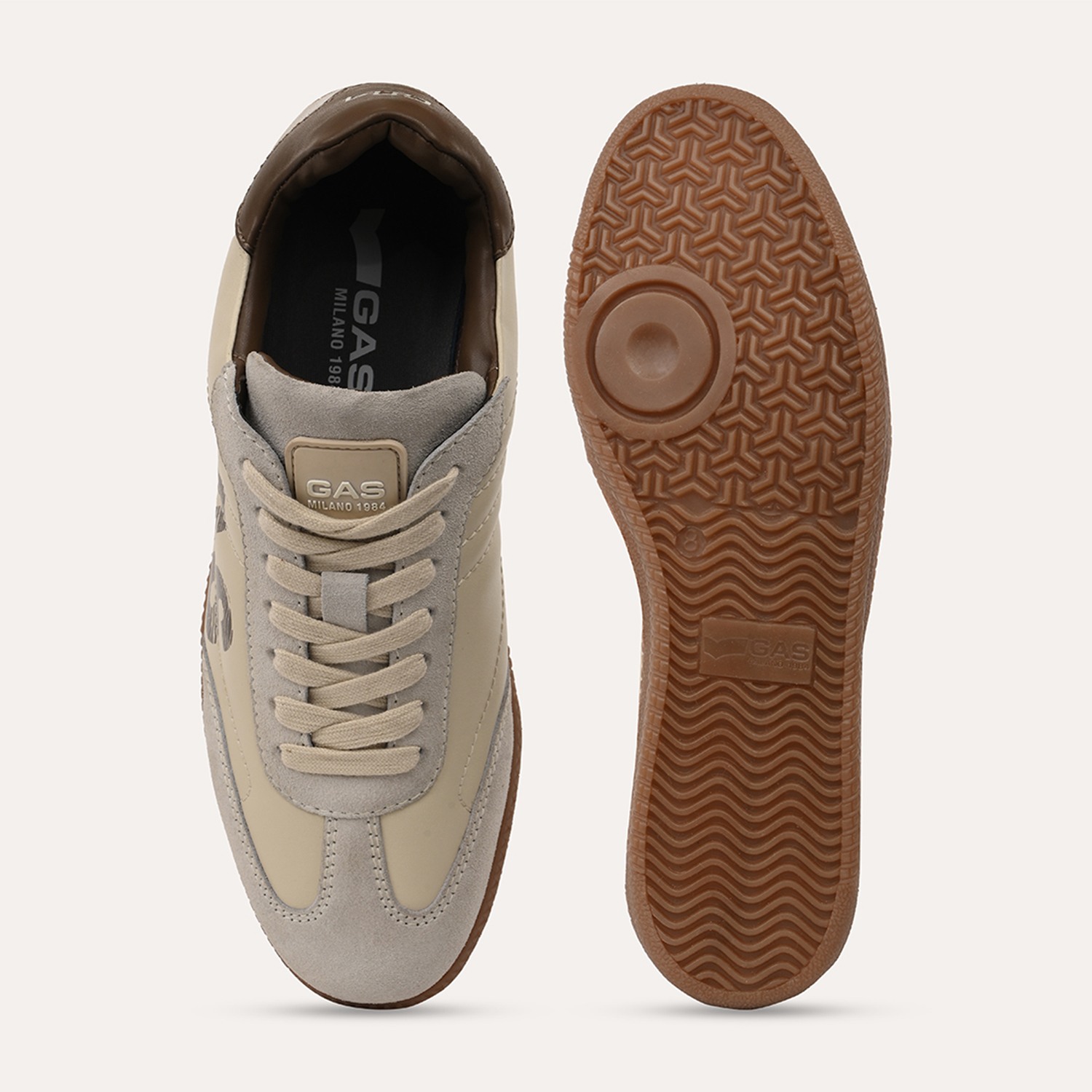 Men Rivolta Beige Brown Sneakers