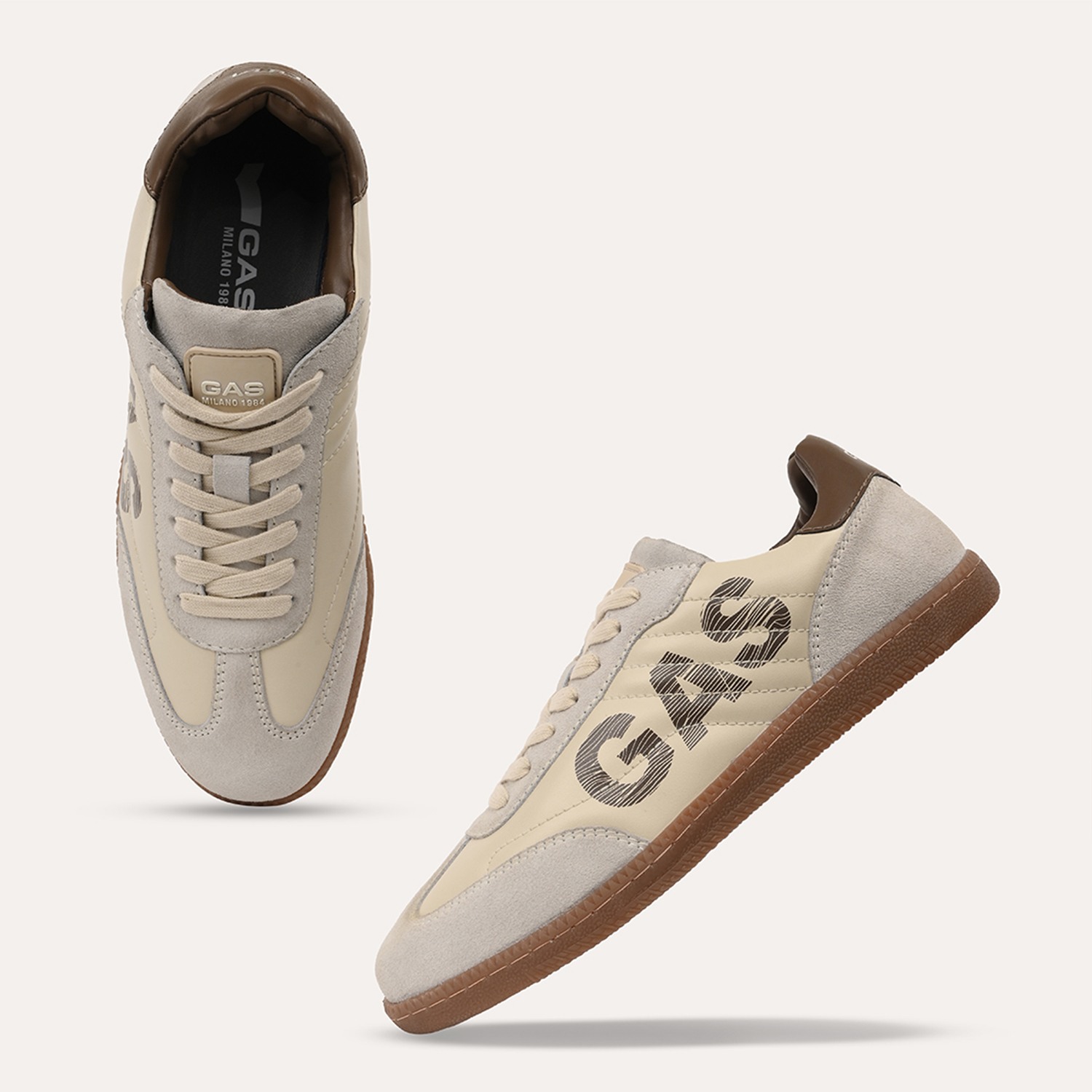 Men Rivolta Beige Brown Sneakers