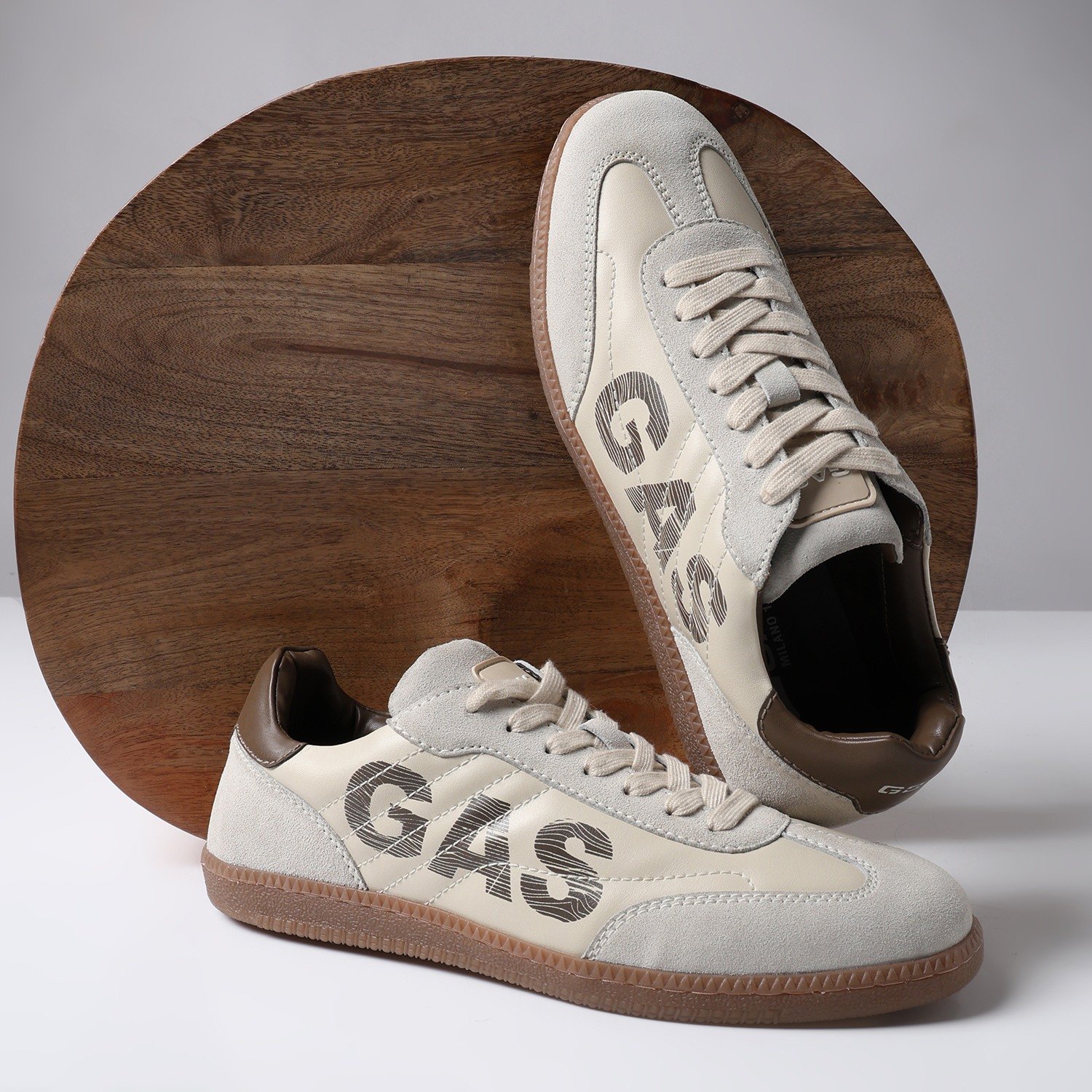 Men Rivolta Beige Brown Sneakers
