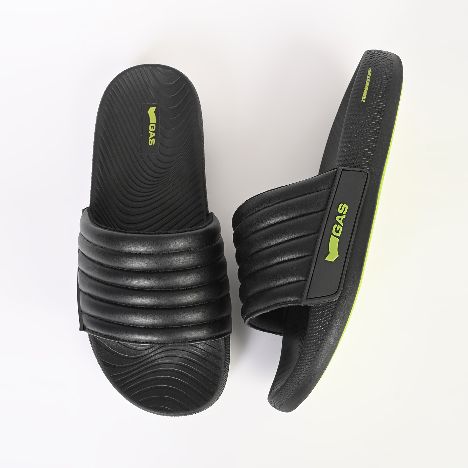 GAS | Men CloudCrest  Black Slides|1
