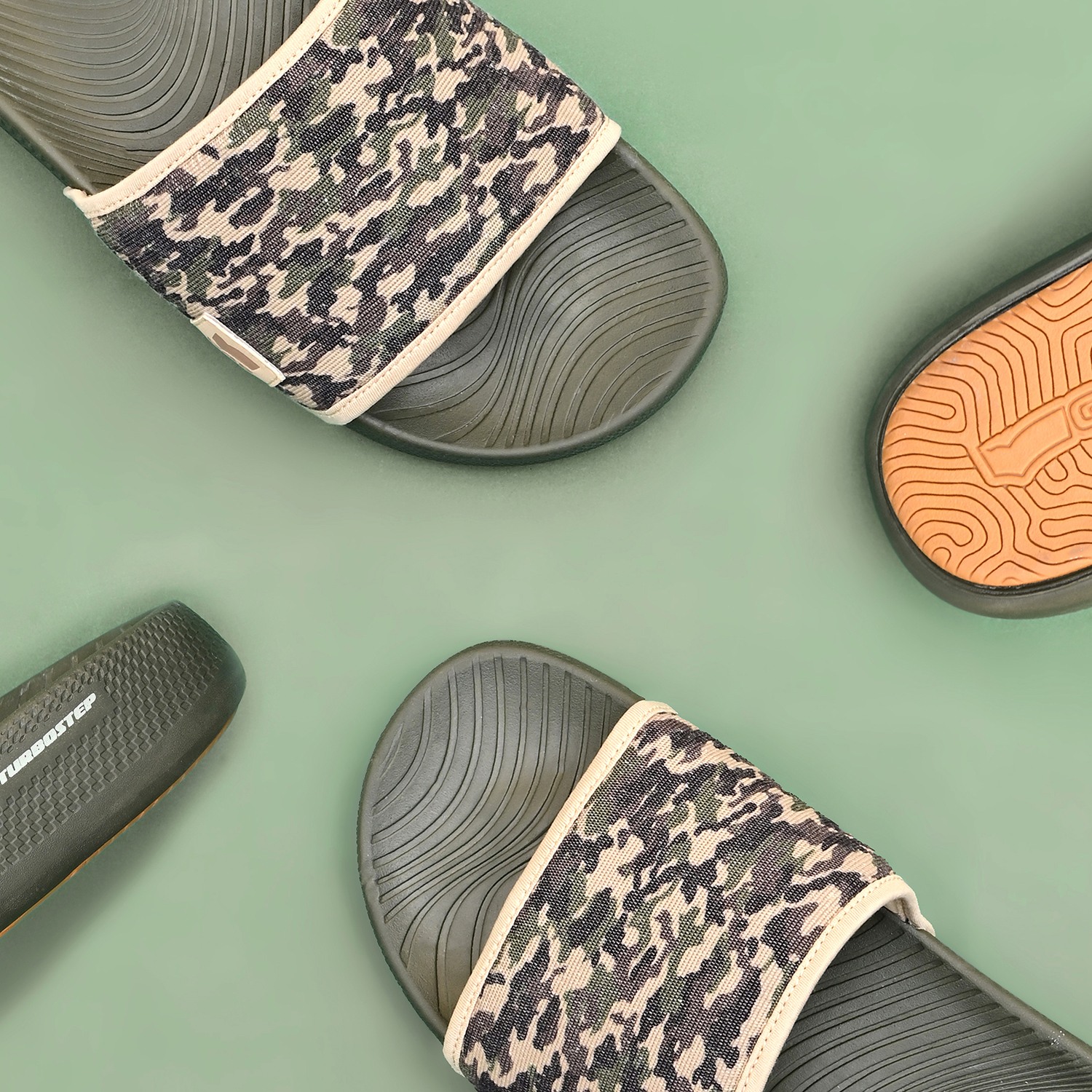 Men's NeoSplash Olive Beige Slides