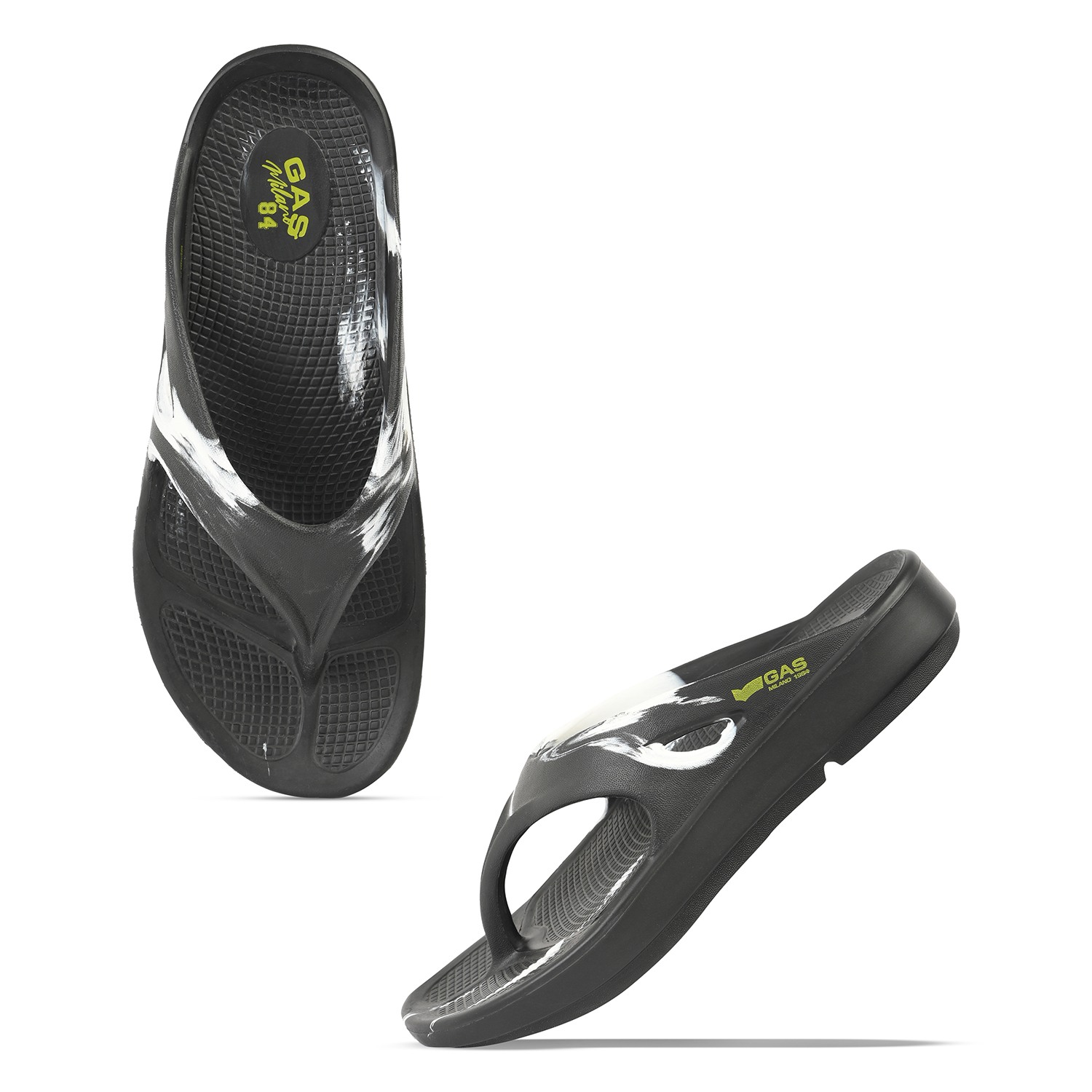 Men StormSlip White black Flip flops