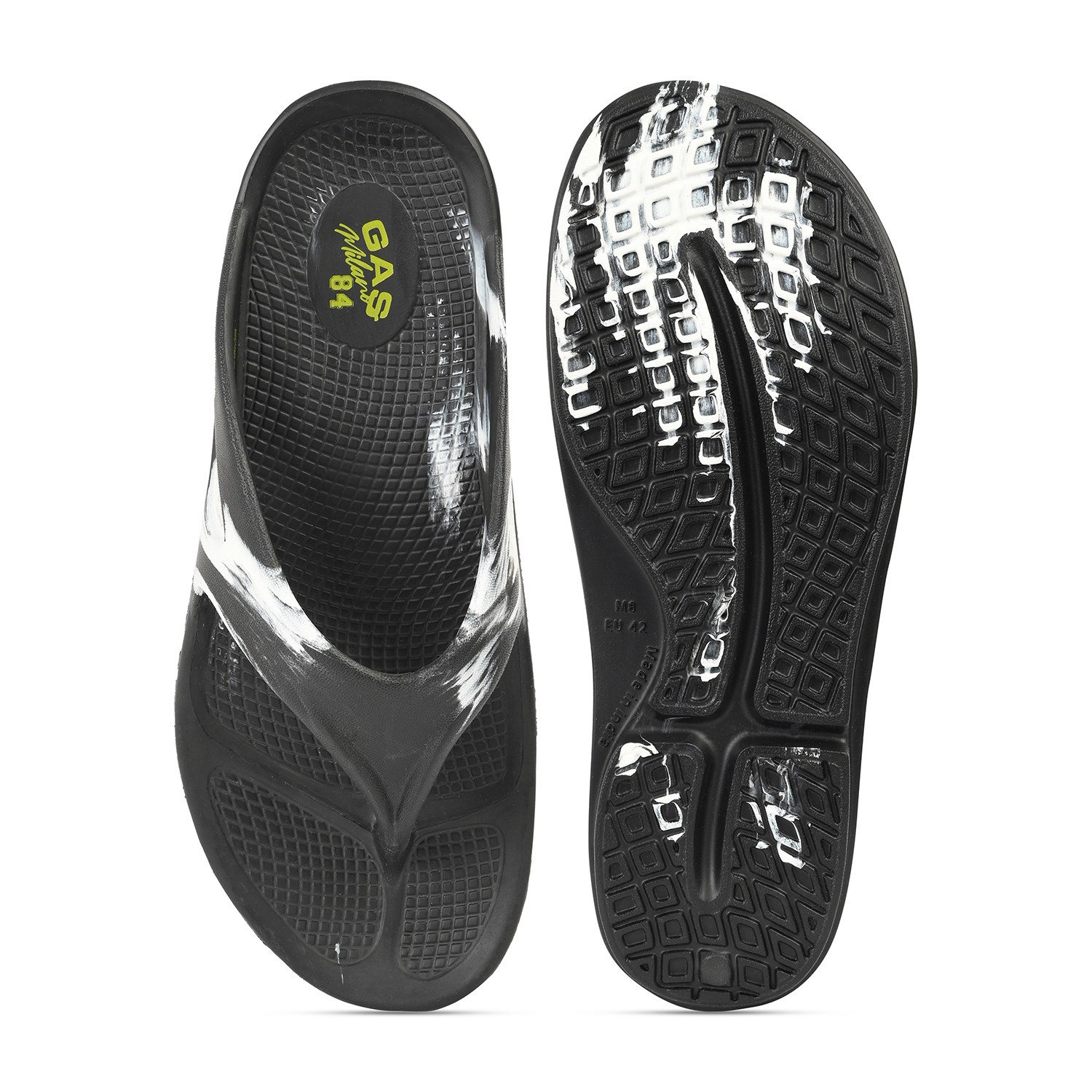 Men StormSlip White black Flip flops