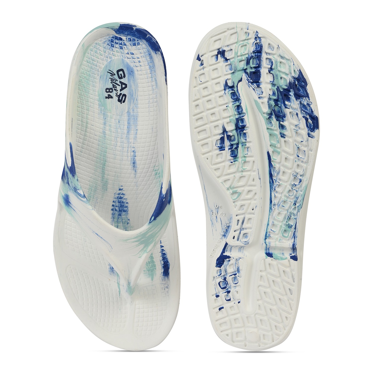 Men StormSlip White blue Flip flops
