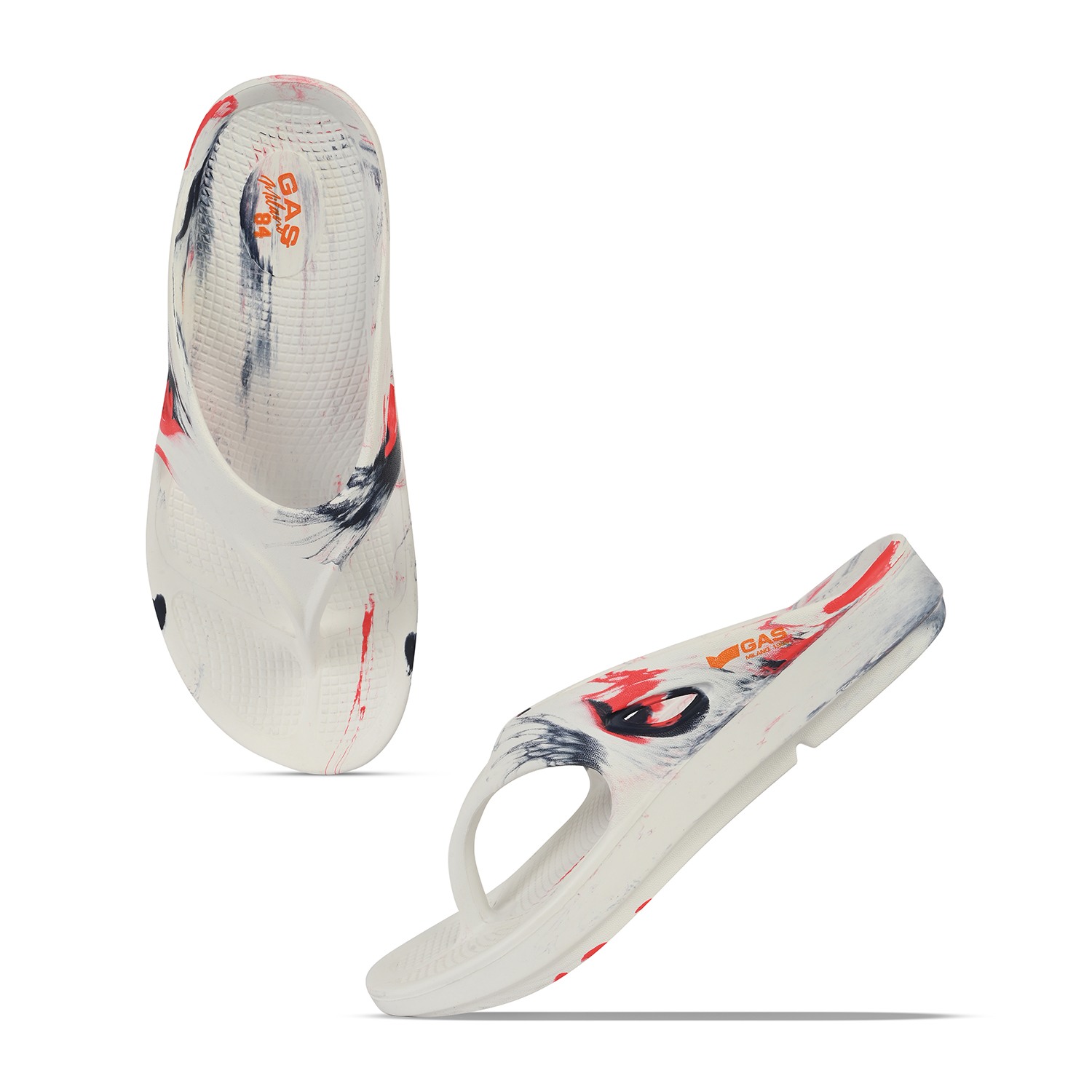 Men StormSlip White red Flip flops