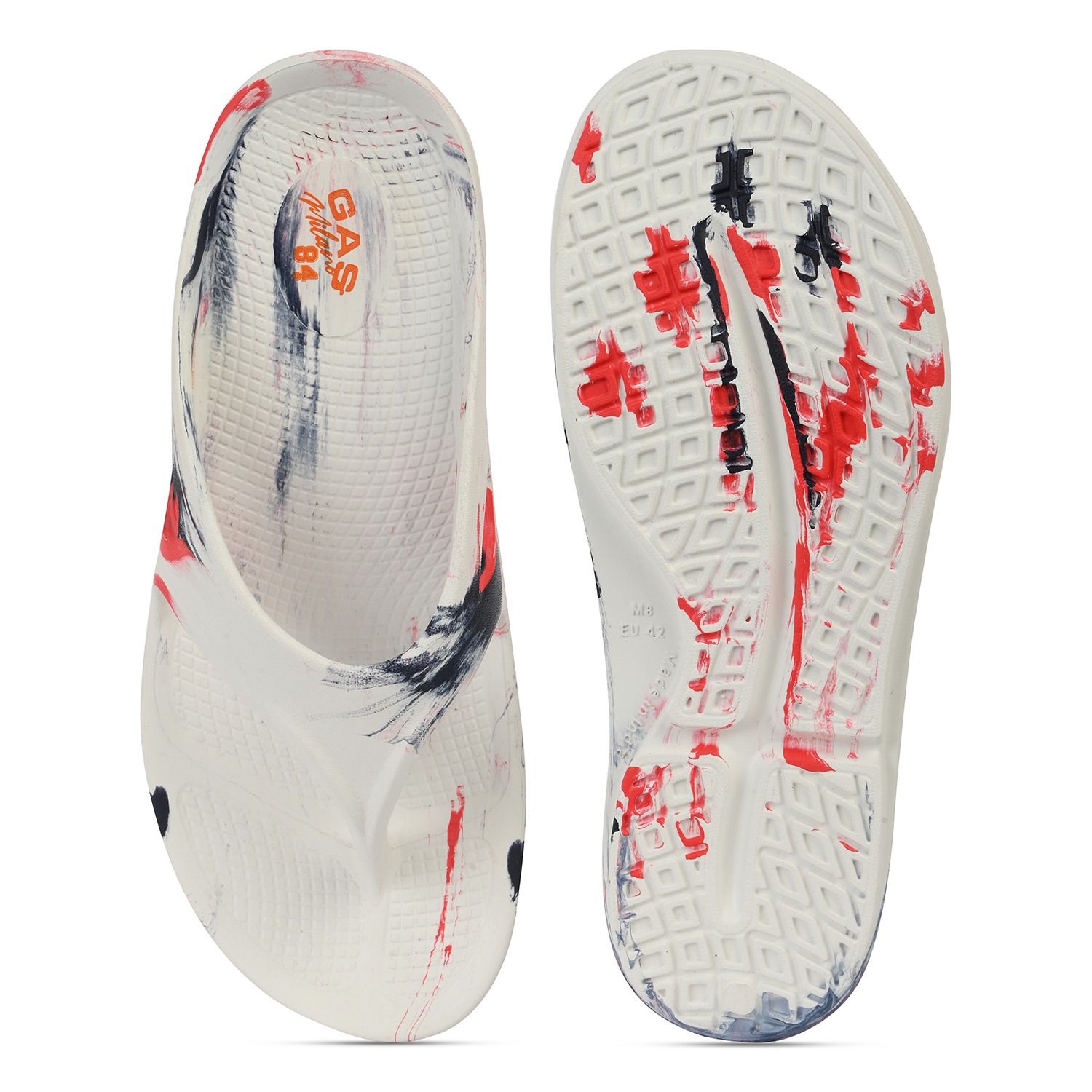 Men StormSlip White red Flip flops