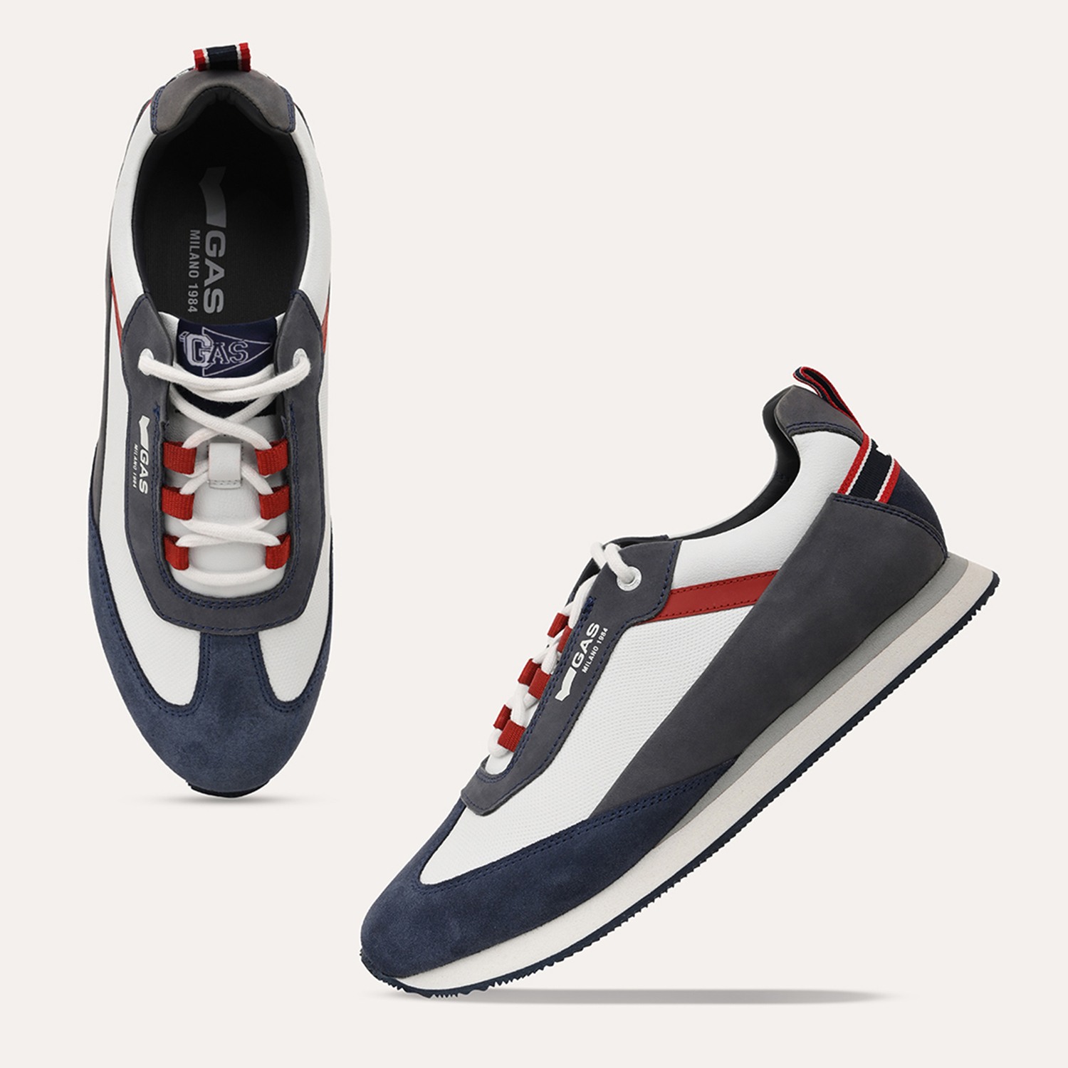 Men Monza Prime White Blue Trainers