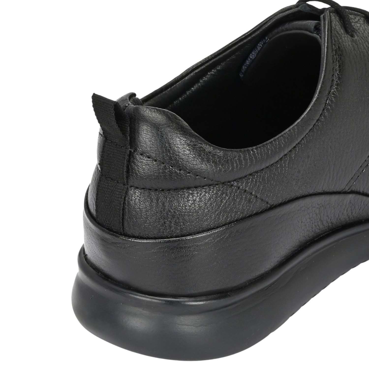 Men Black Comfort Derby Shoe with Pebbled and Smooth Leather