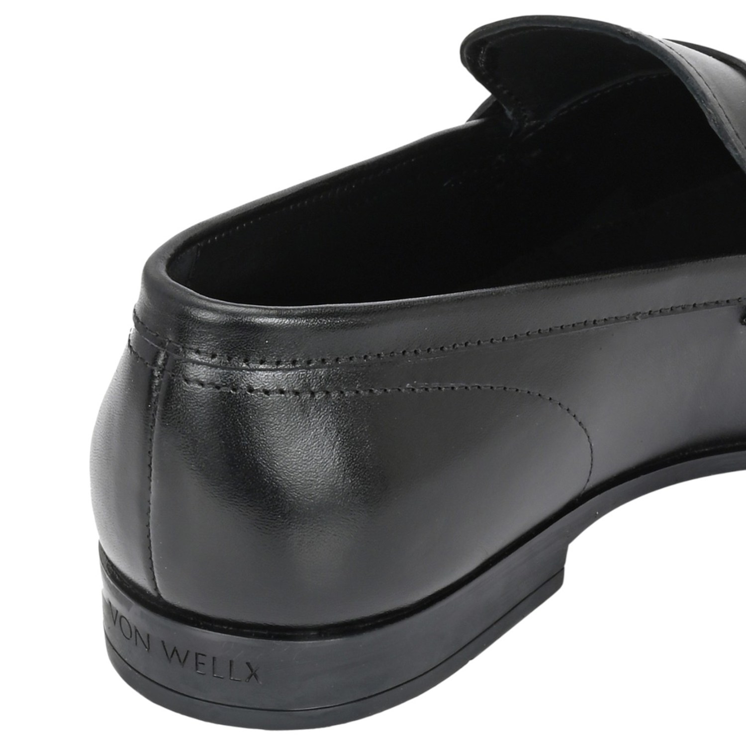 Men Black Leather Penny Loafers