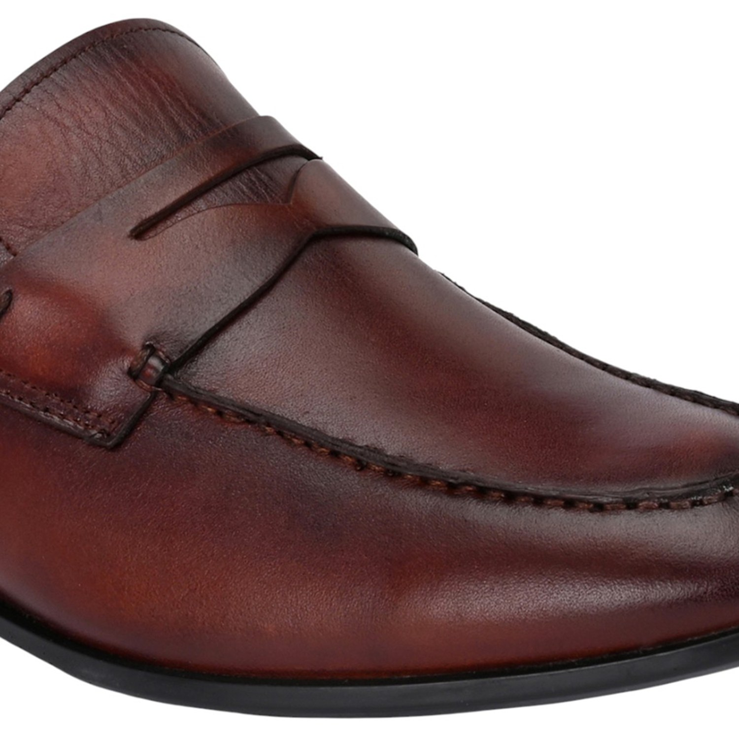Men Brown Leather Penny Loafers