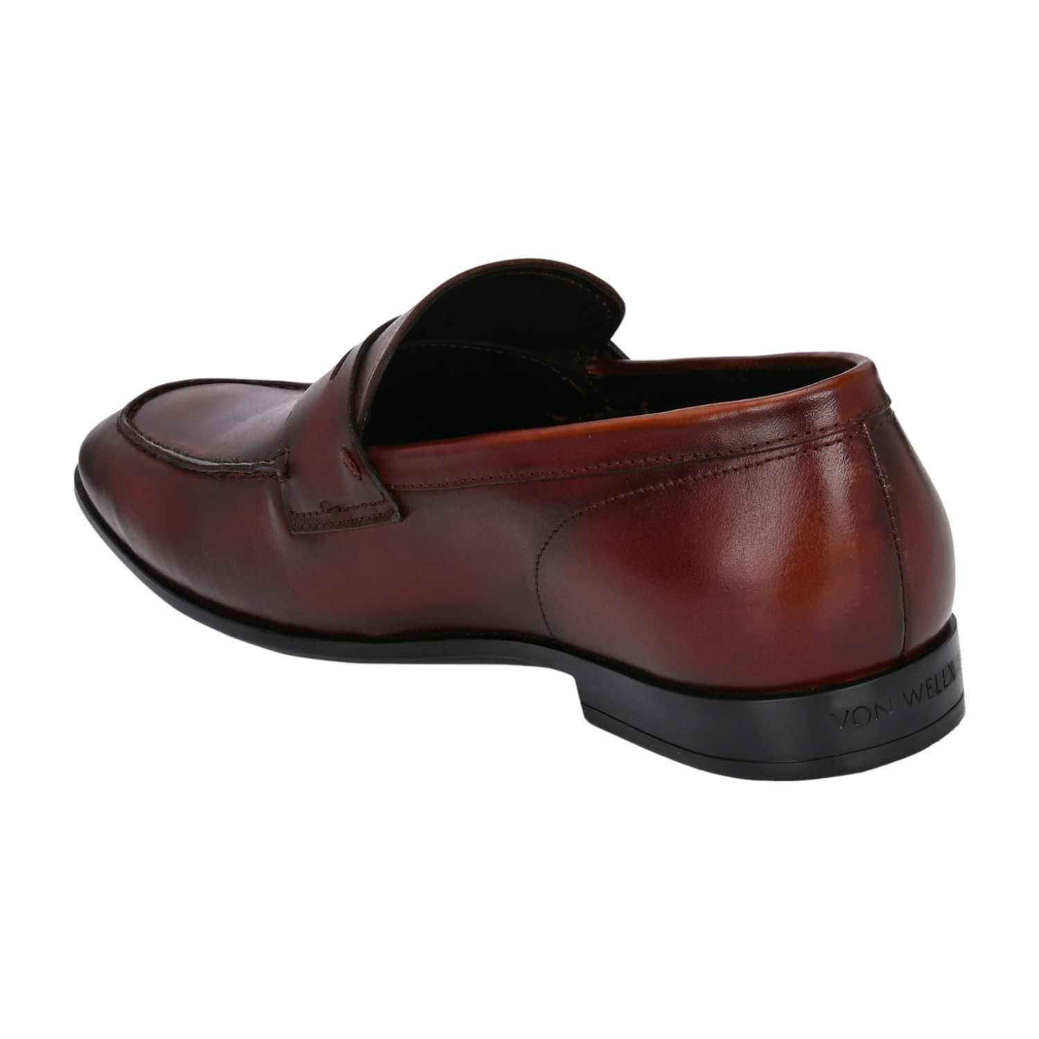 Men Brown Leather Penny Loafers