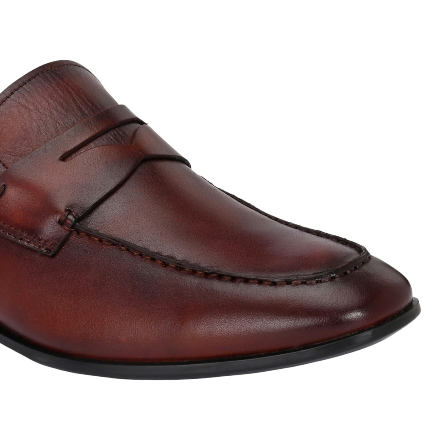 Men Brown Leather Penny Loafers
