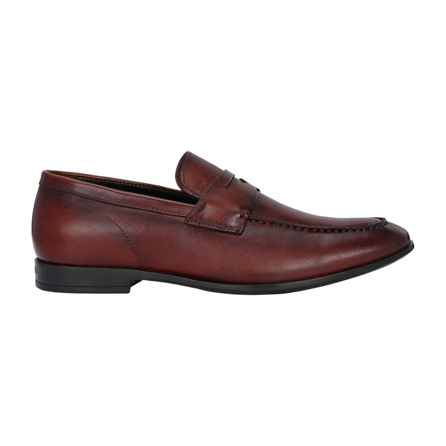 Men Brown Leather Penny Loafers