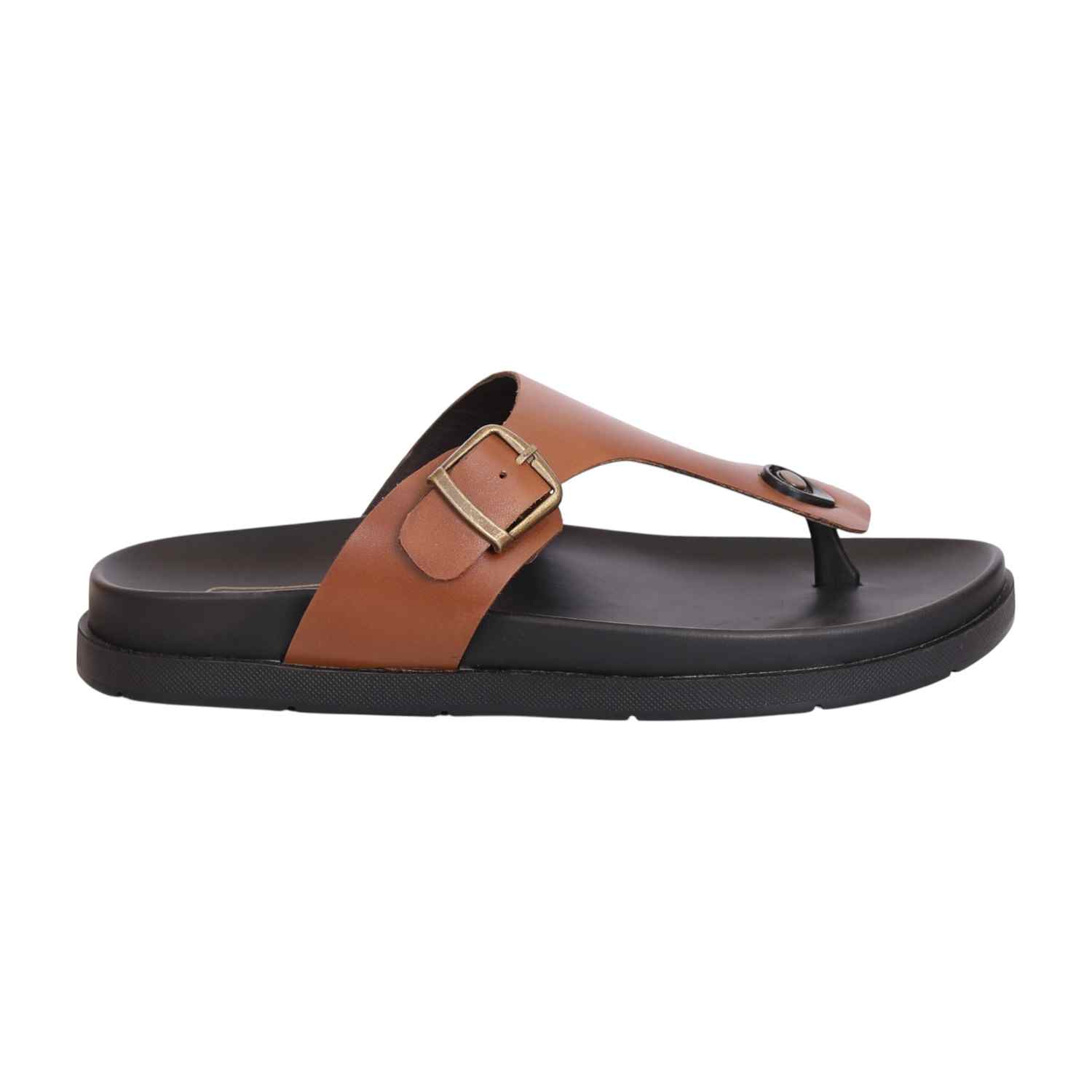 Men Dark Tan Classic Comfort Thongs