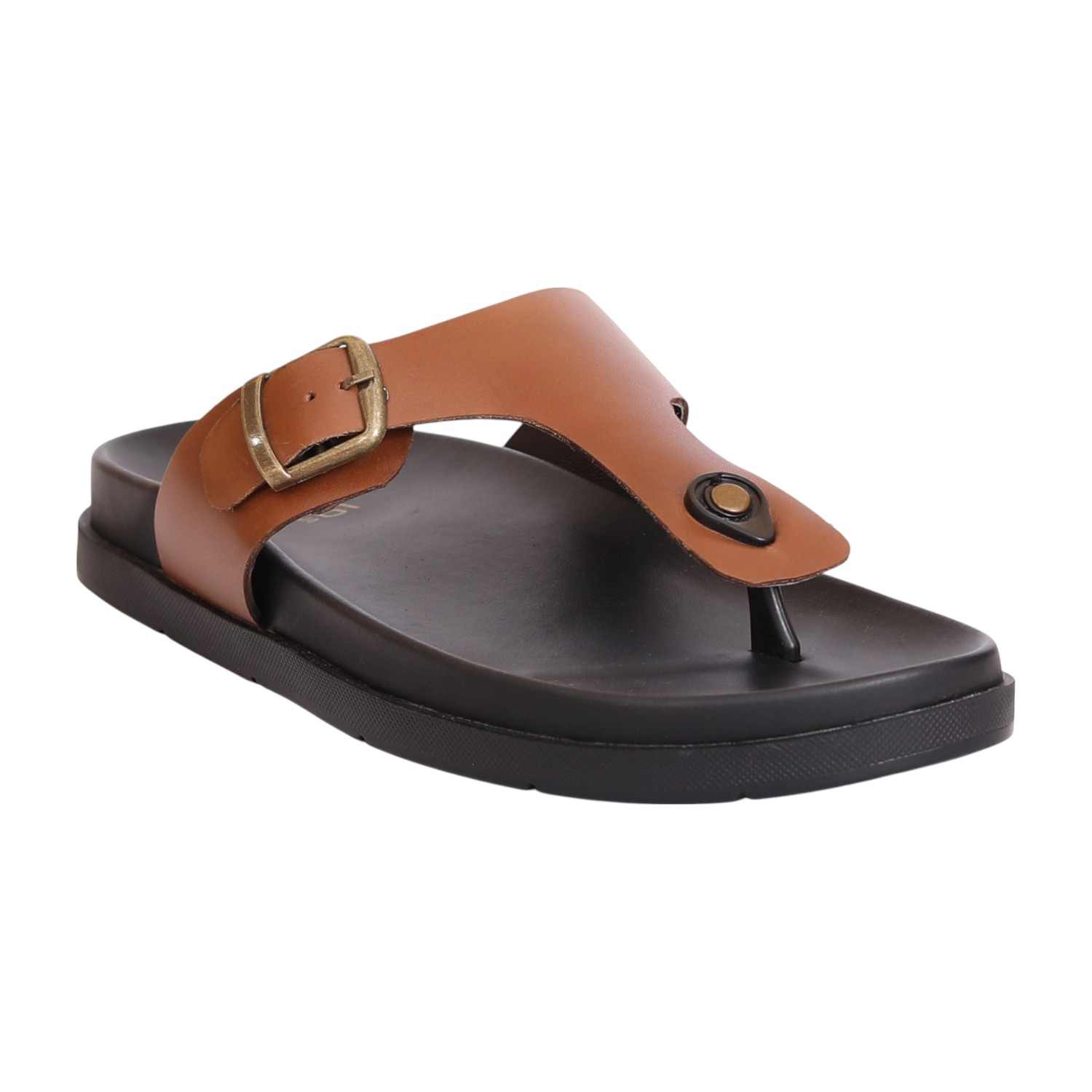 Men Dark Tan Classic Comfort Thongs