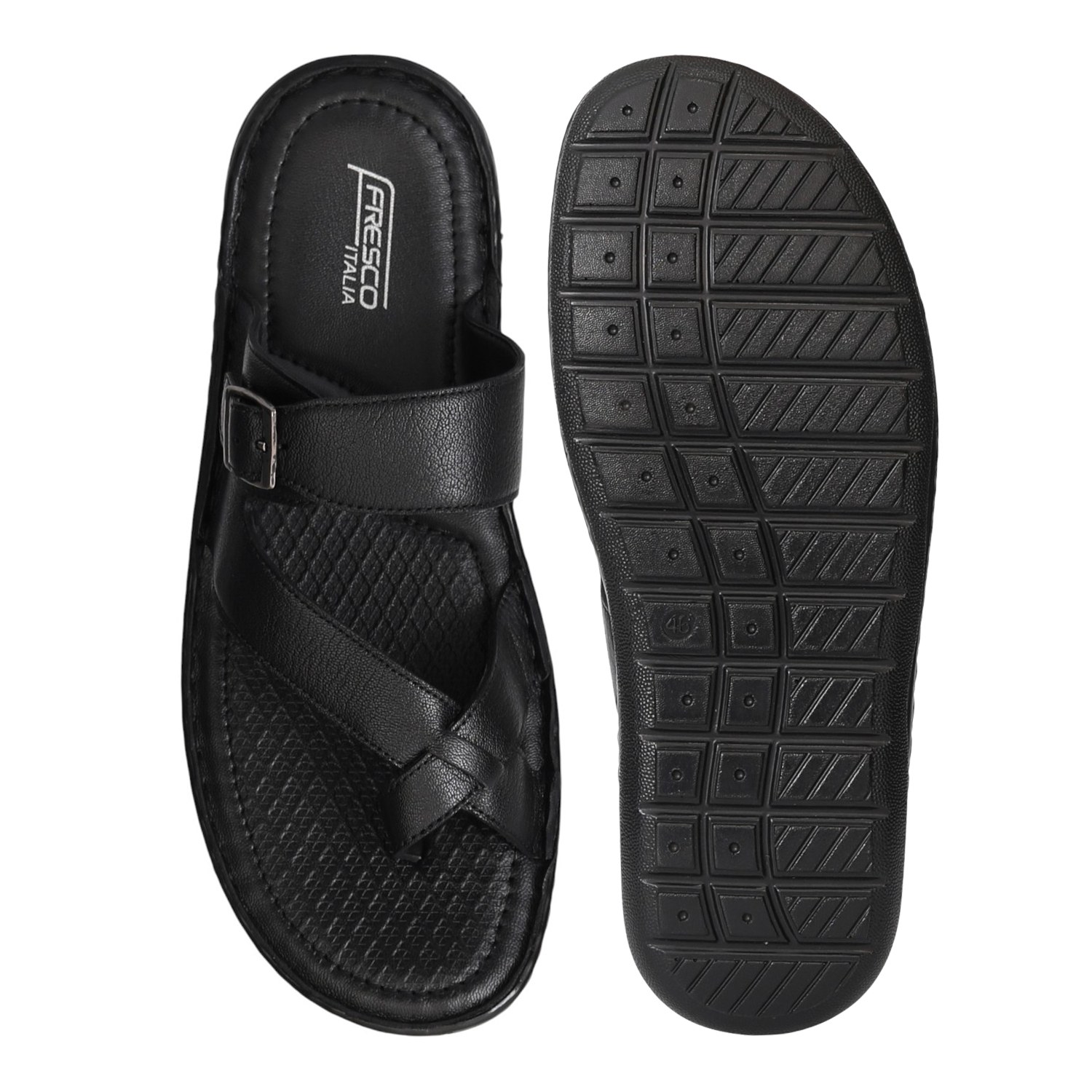 Men Black VintageWalk Chappals