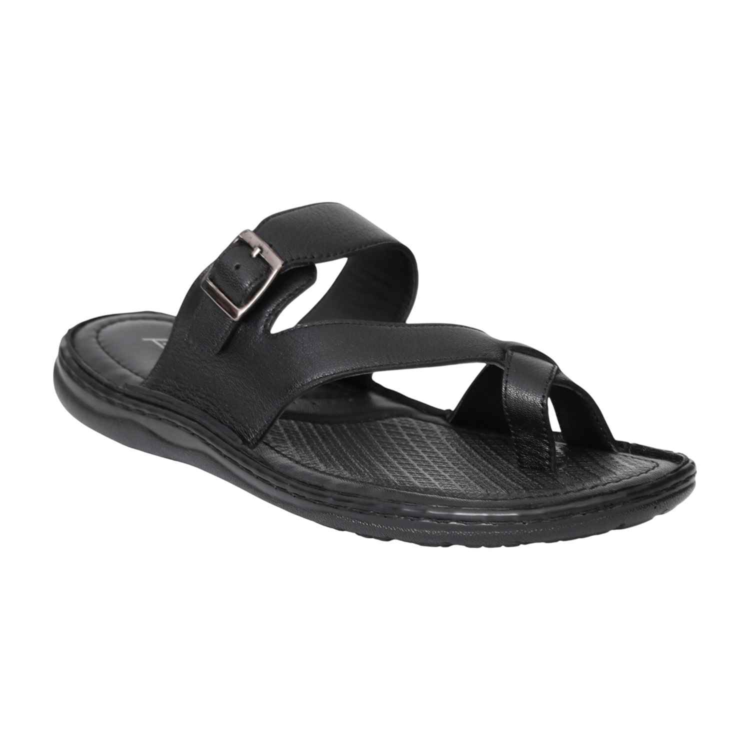 Men Black VintageWalk Chappals