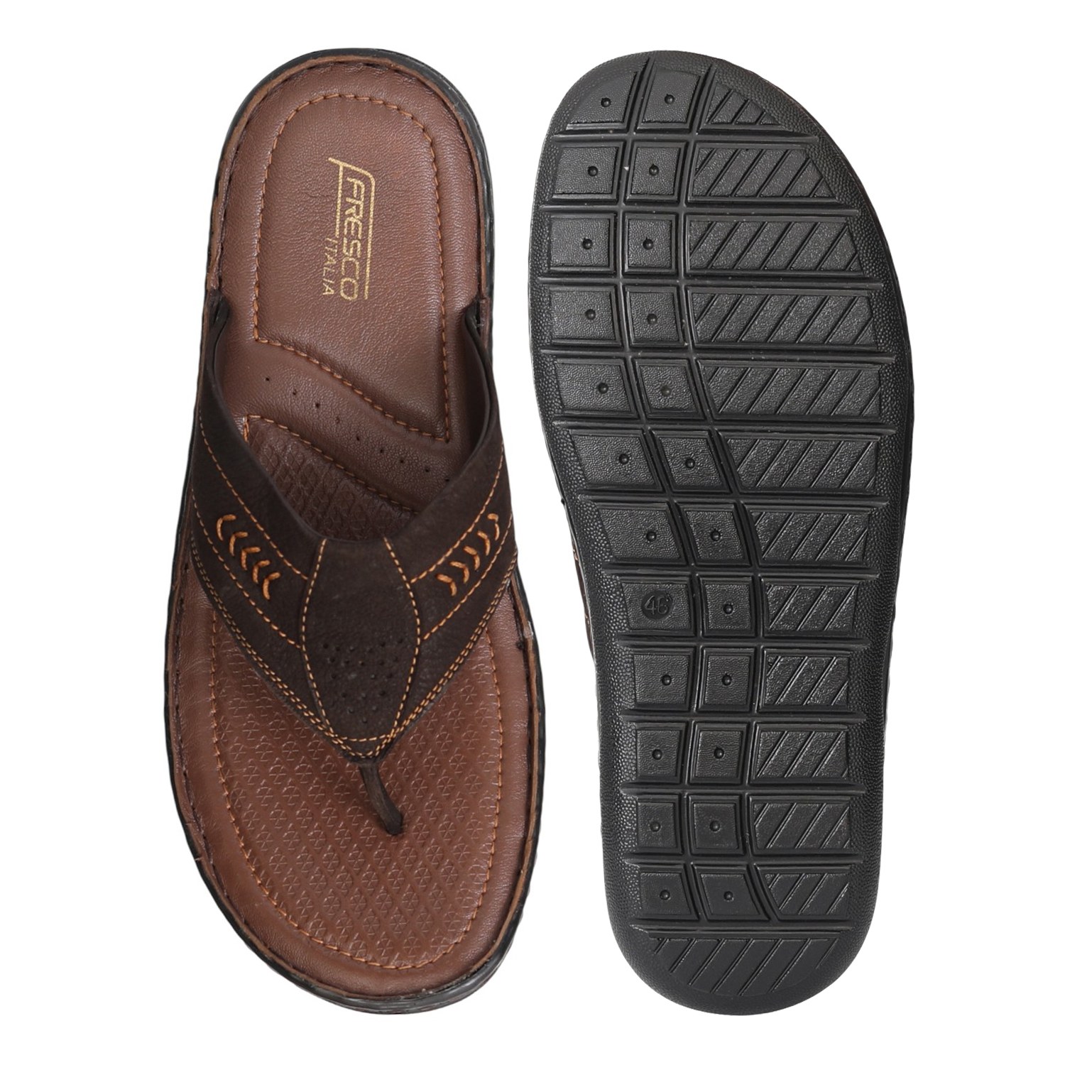 Men Brown DuraStep Thong Chappals