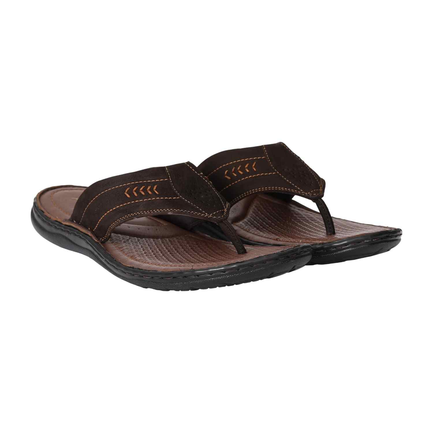 Men Brown DuraStep Thong Chappals