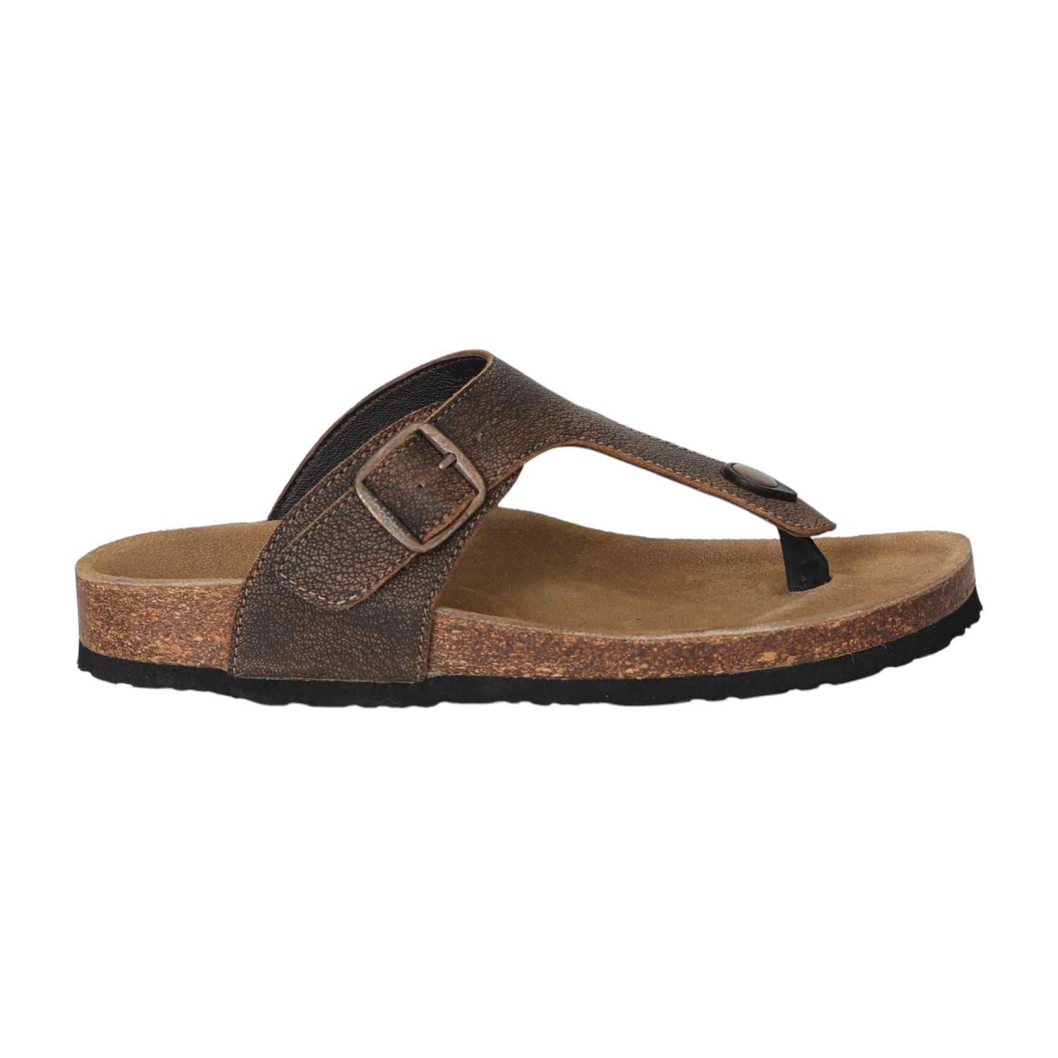 Men Rustic Buckle Thong Sandals