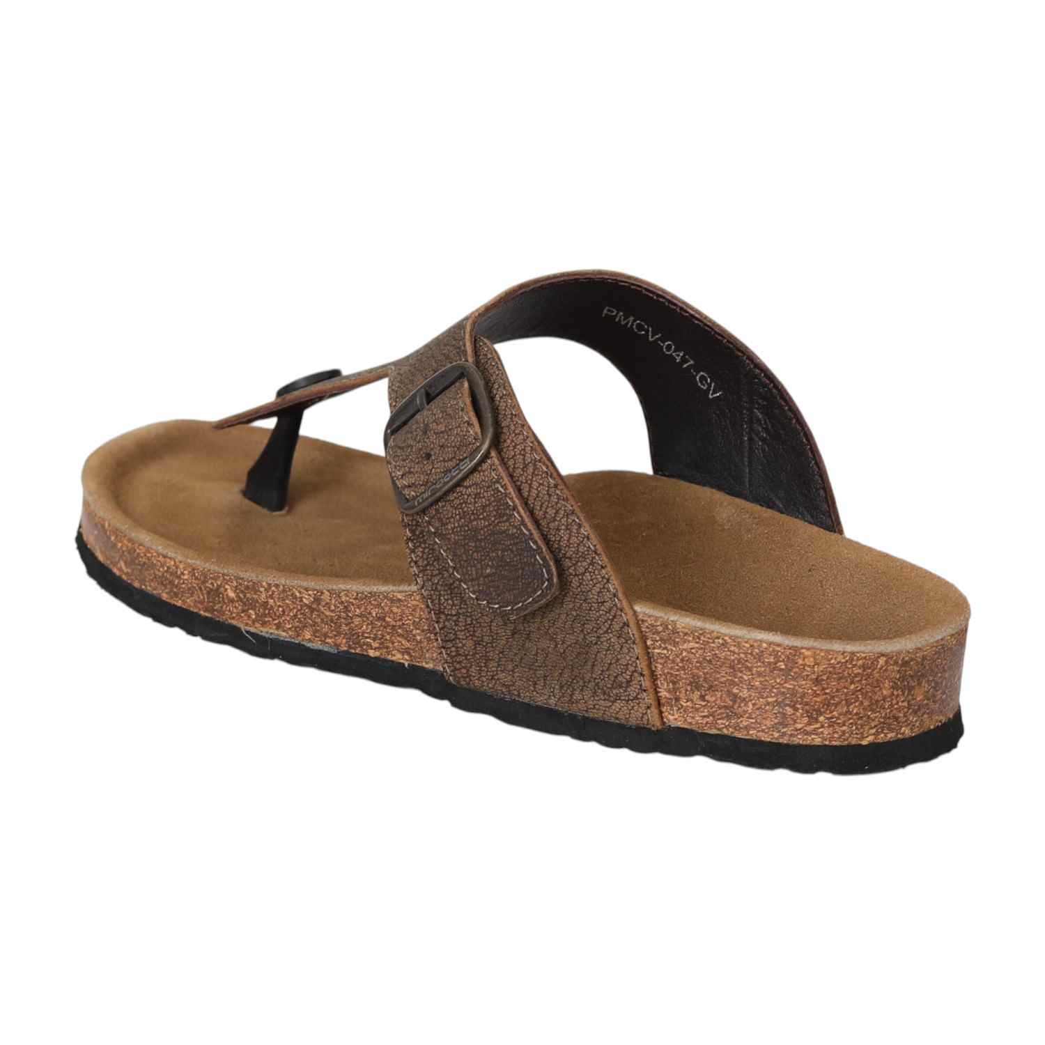 Men Rustic Buckle Thong Sandals