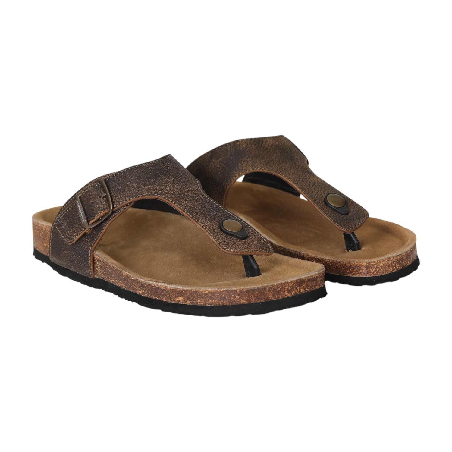 Men Rustic Buckle Thong Sandals