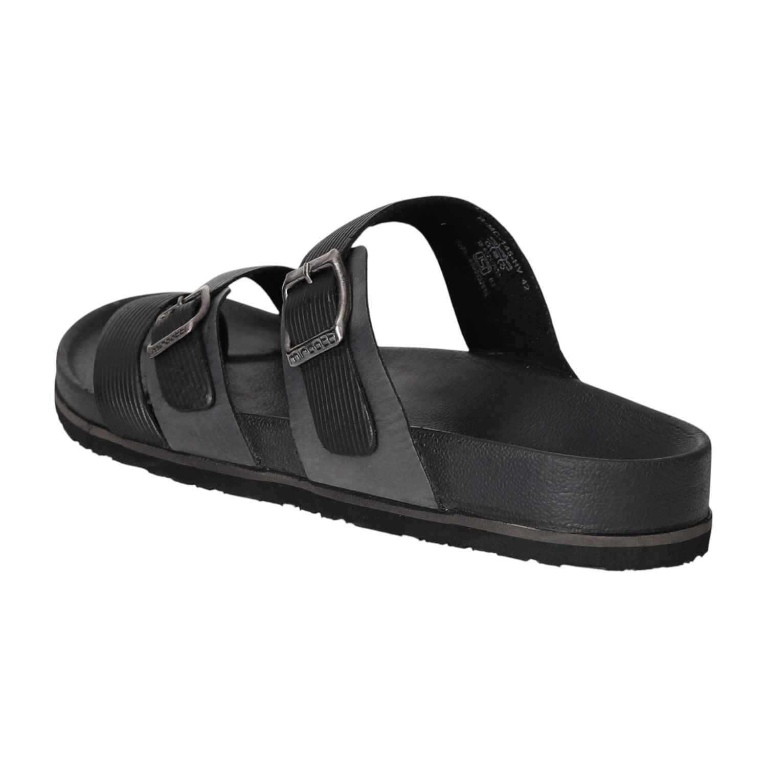 Men Shadow Grey Dual Buckle Sandals
