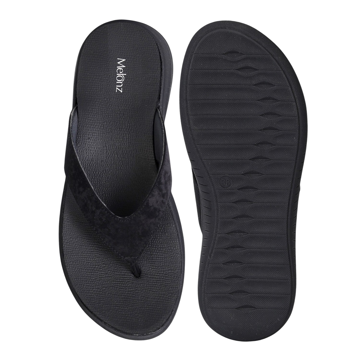 Black Comfort Foam Flip-Flops for Women