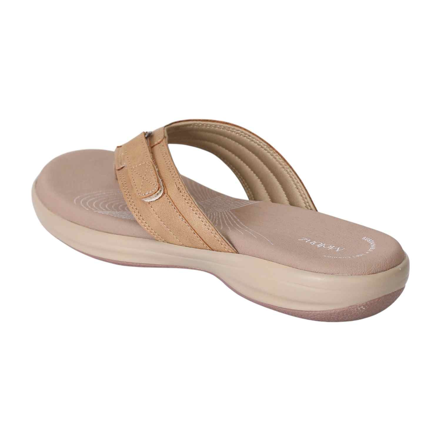 Beige Motion Active Thong Sandals for Women