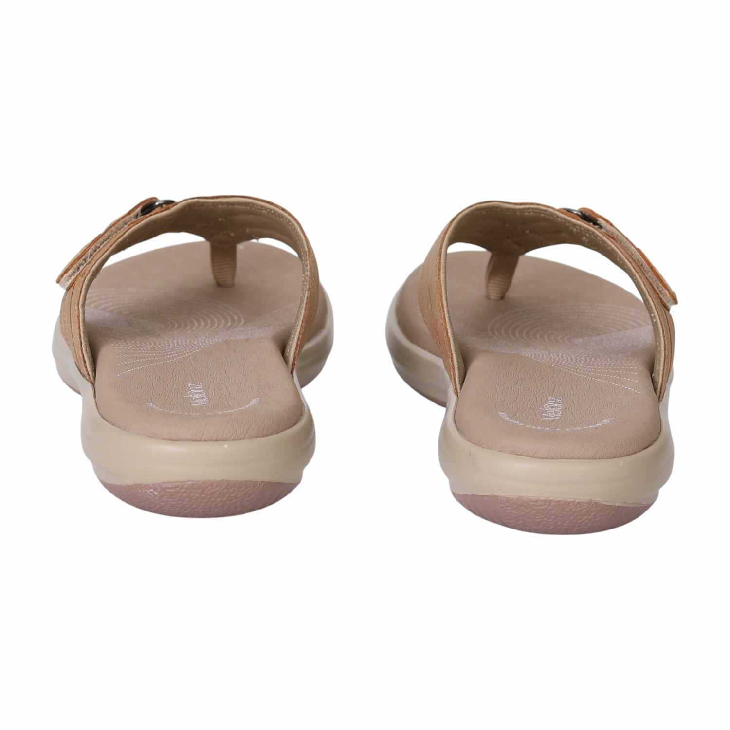 Beige Motion Active Thong Sandals for Women