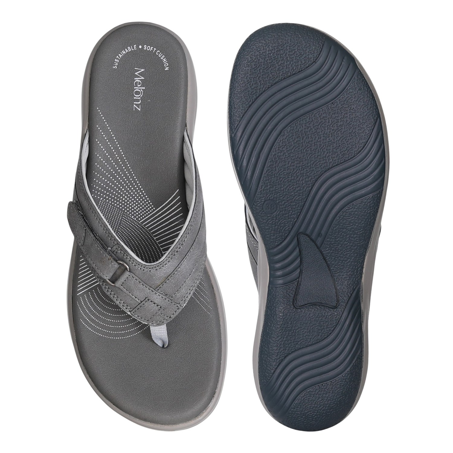 Grey Motion Active Thong Sandals for Women