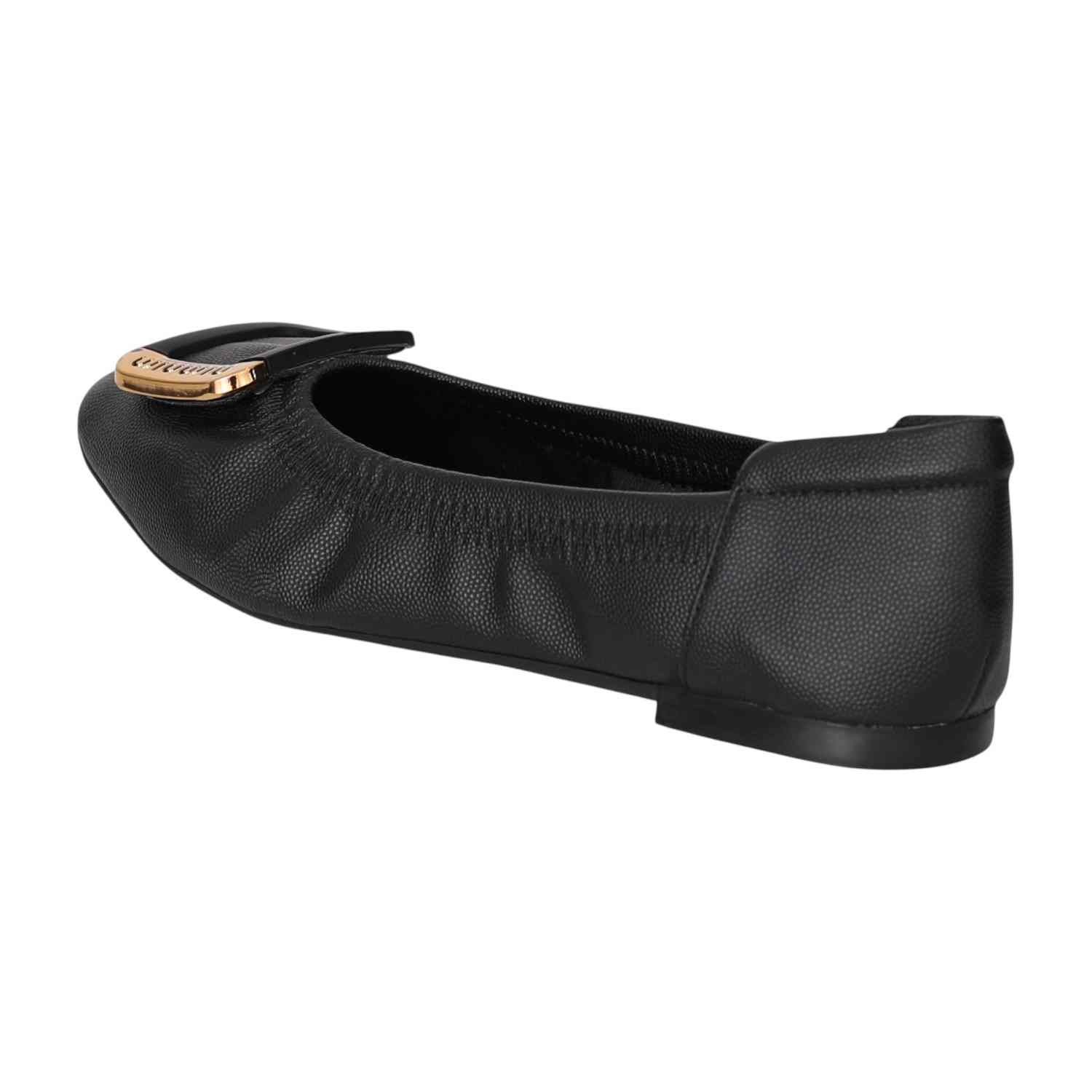 Women Black Statement Ornament Ballerinas