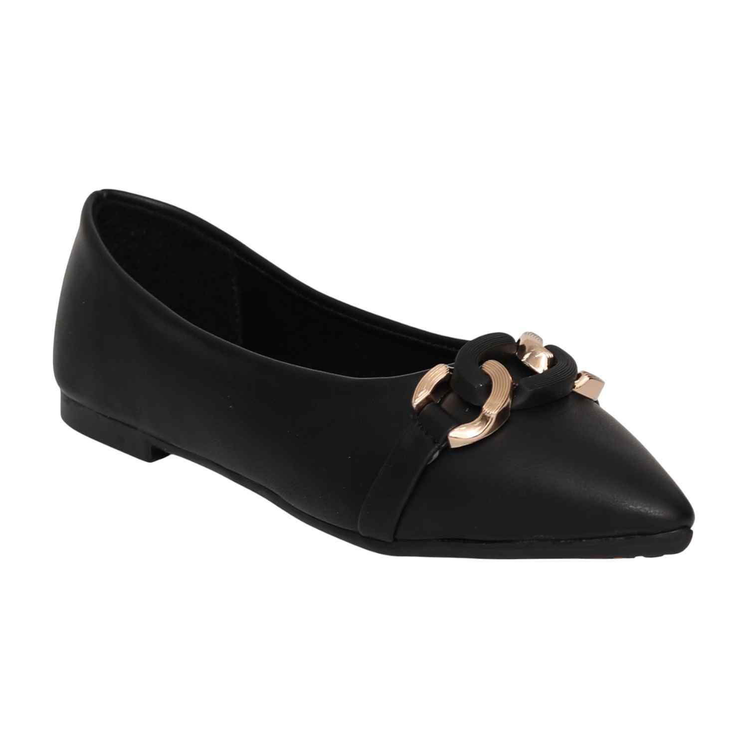 Women's Onyx Point Buckle Ballerinas