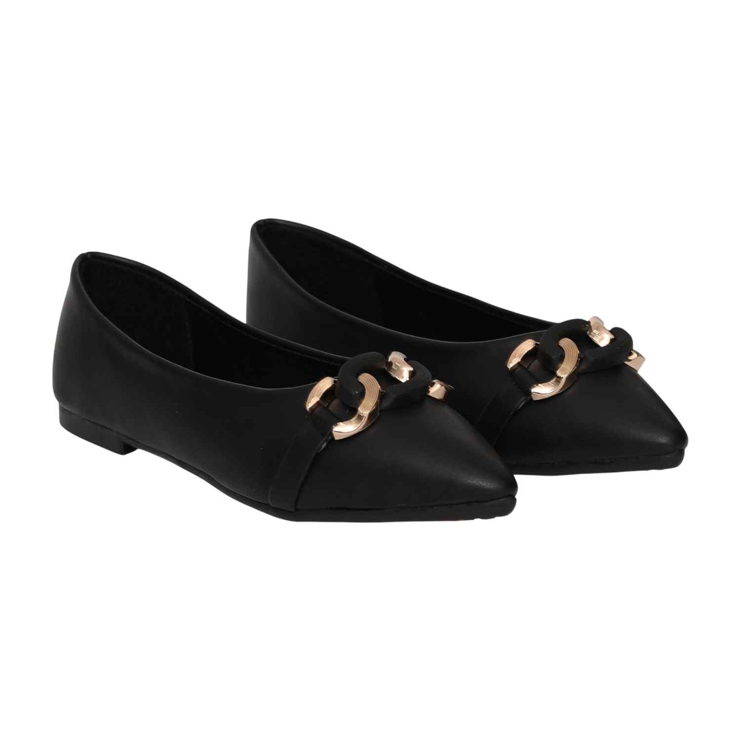 Women's Onyx Point Buckle Ballerinas